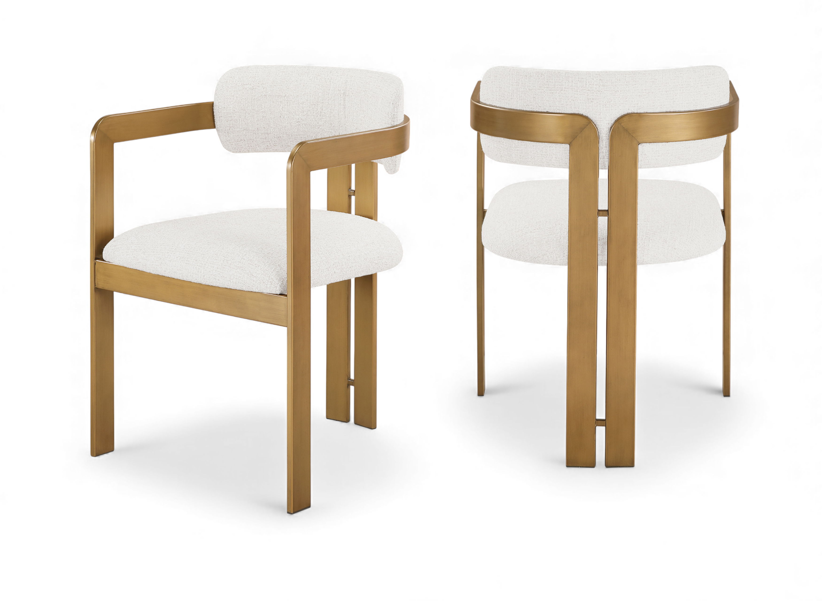 Aurum - Linen Textured Fabric Upholstered Dining Chair (Set of 2) - Cream