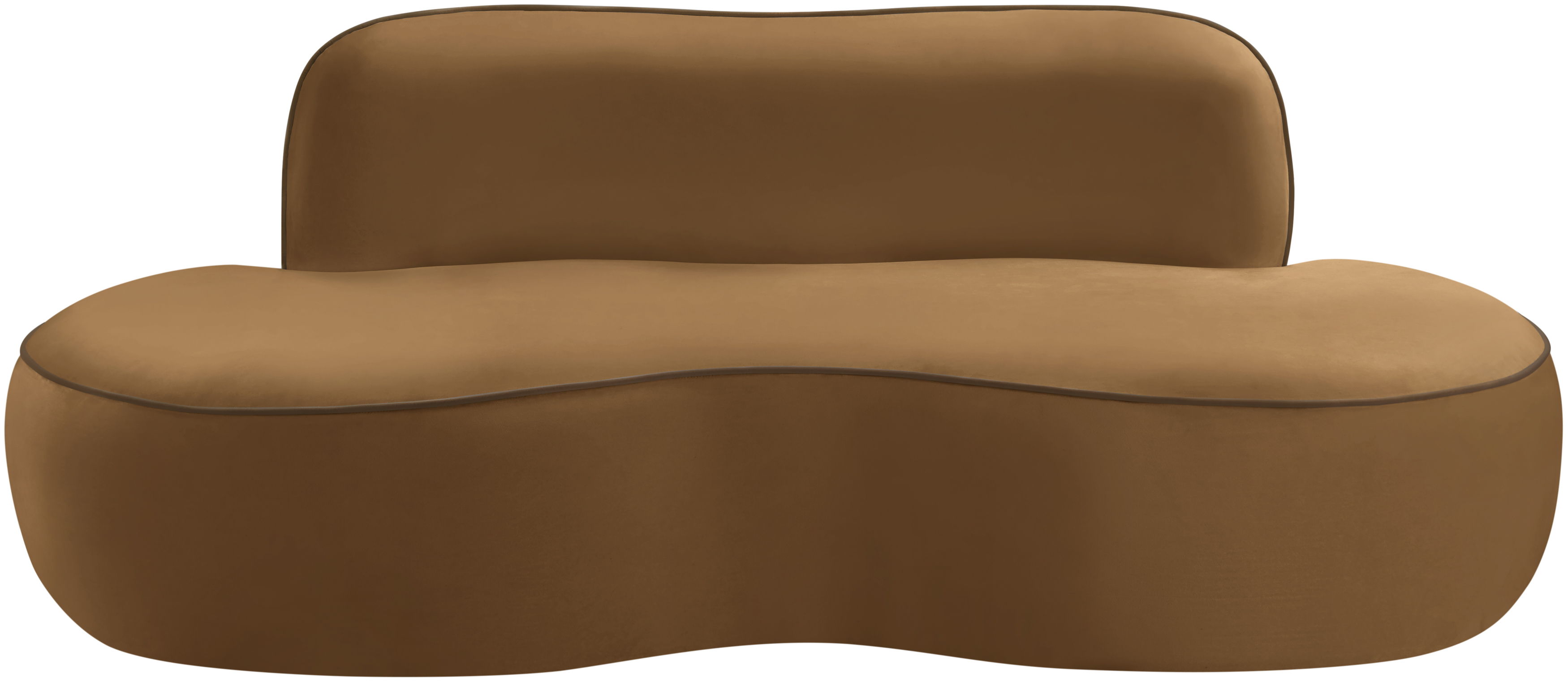 Swerve - Velvet 77" Upholstered Loveseat - Saddle