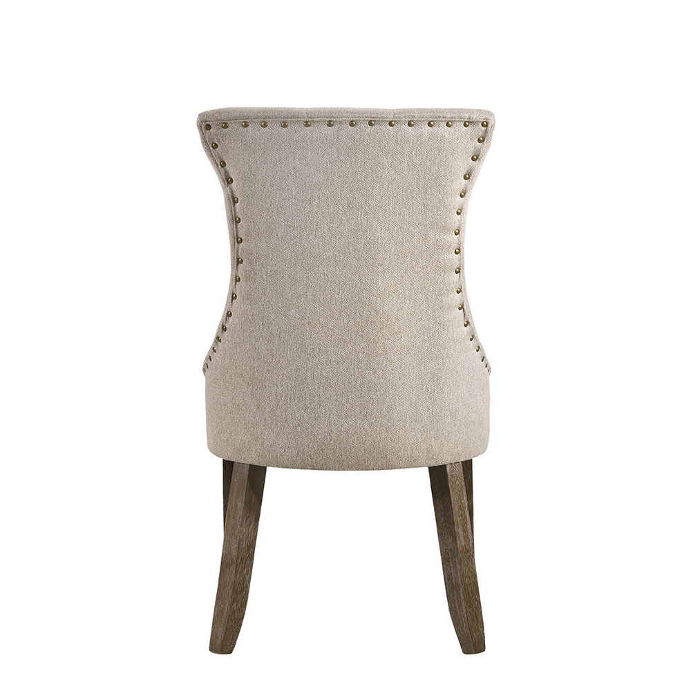 Gabrian - Side Chair (Set of 2) - Two-Tone Beige Fabric & Reclaimed Gray, beige, view 3