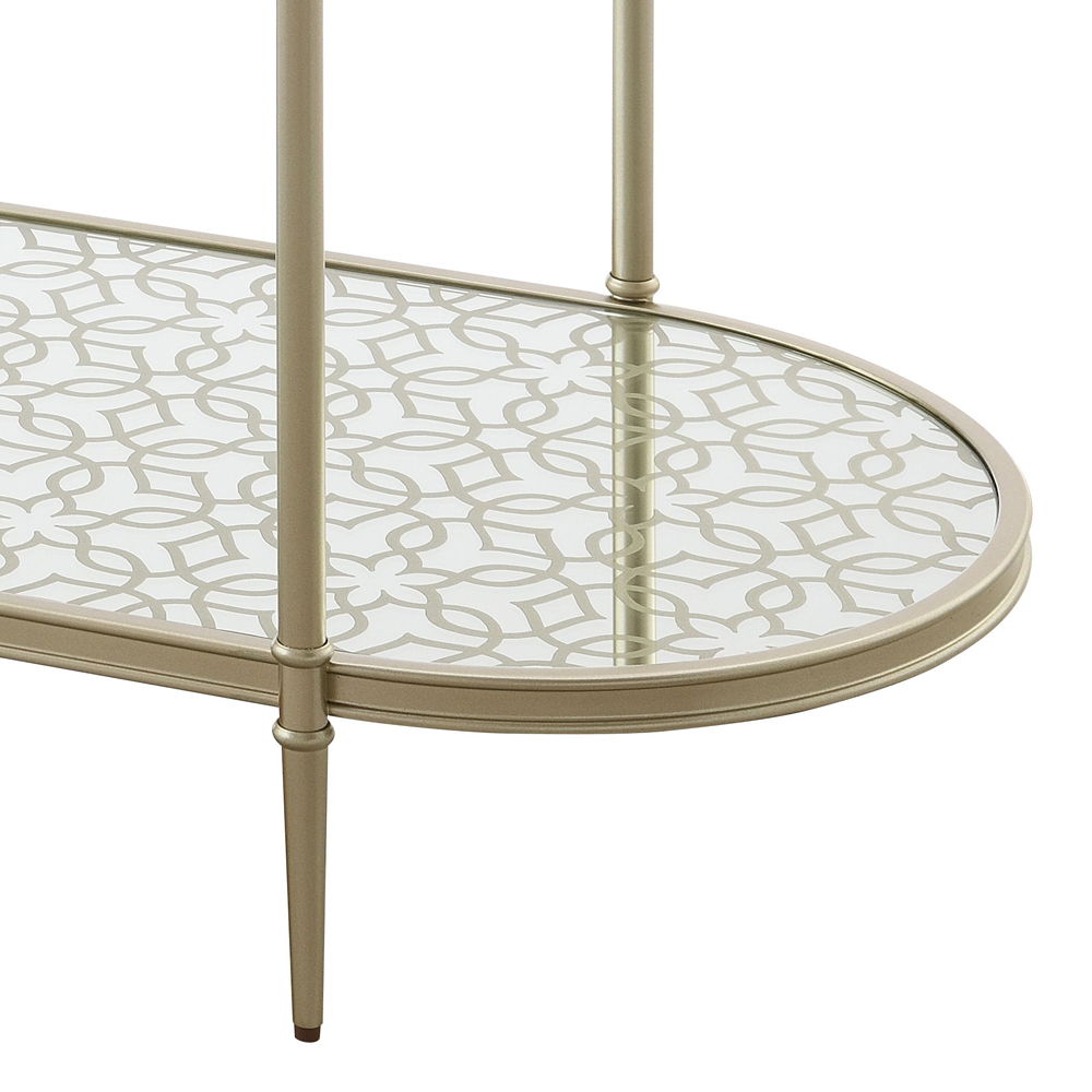 Zaba - Sofa Table - Glass Top & Champagne, silver, view 3