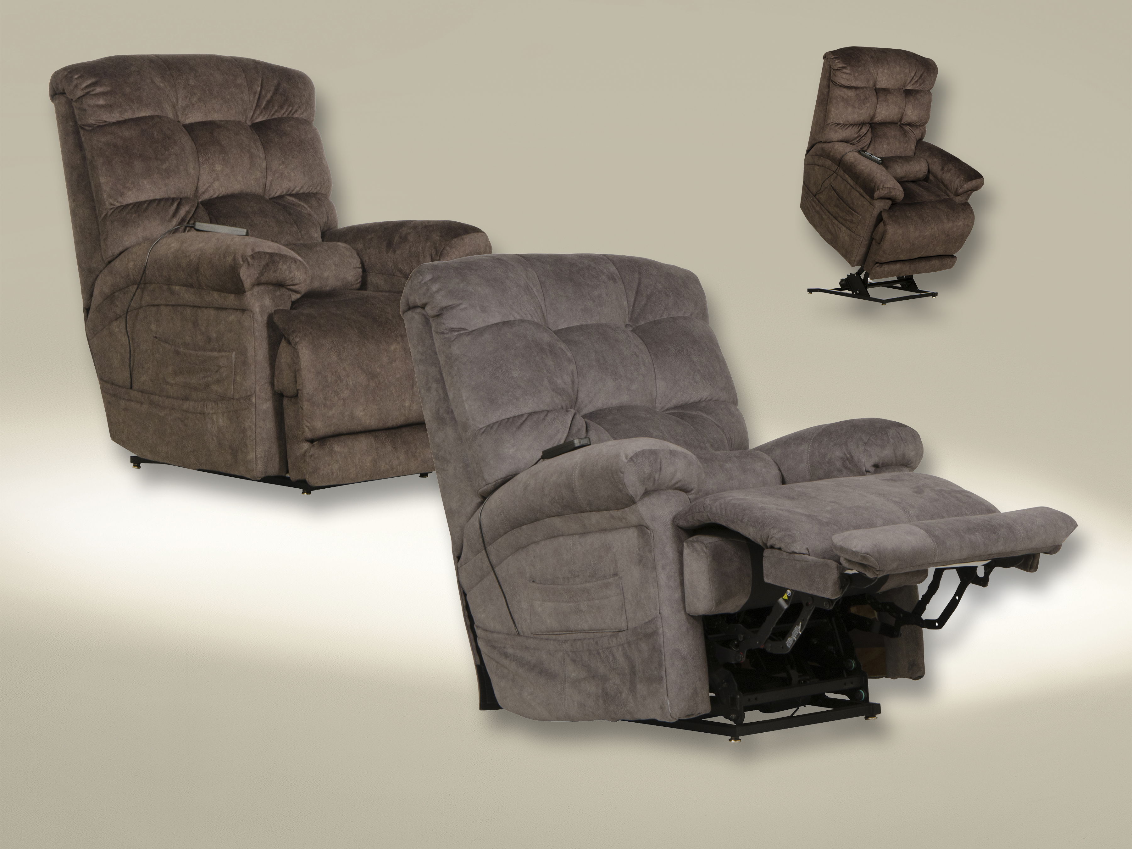 Longevity - Fabric Power Lift Reclining With Dual Motor / Zero Gravity Trendelenburg / Xtra Comfort Extended Ottoman - Dark Brown