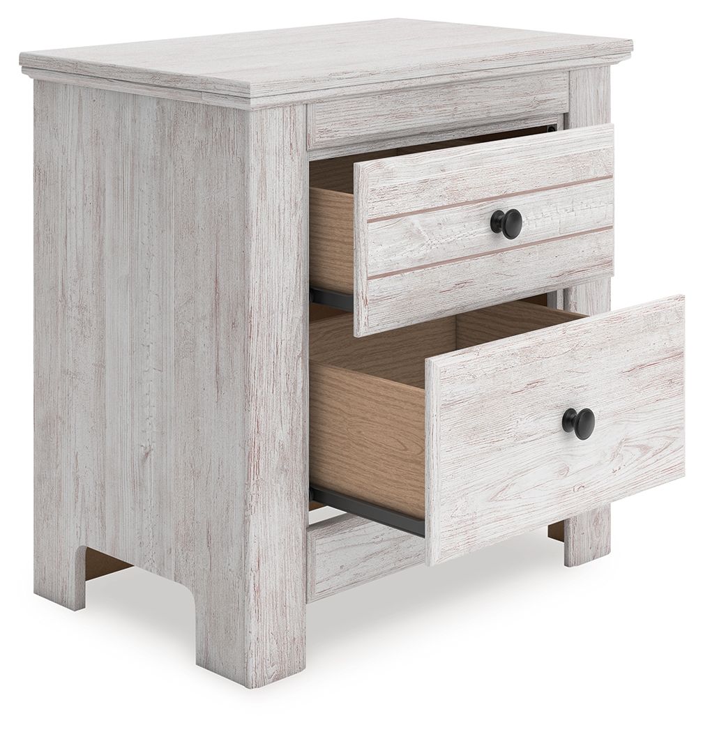 Ashley Furniture Makidern - Two Drawer Night Stand - Whitewash - Image 4