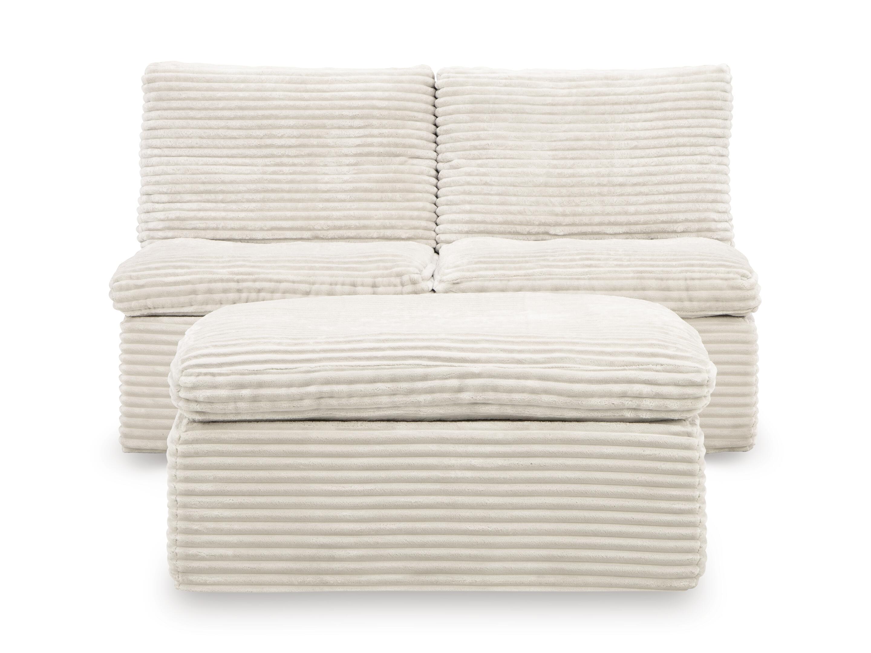 Fannin - 2 Armless Chairs With Ottoman (Set of 3) - Ivory
