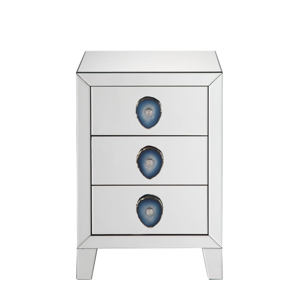 Filip - Accent Table - Mirrored & Faux Agate, silver, view 7