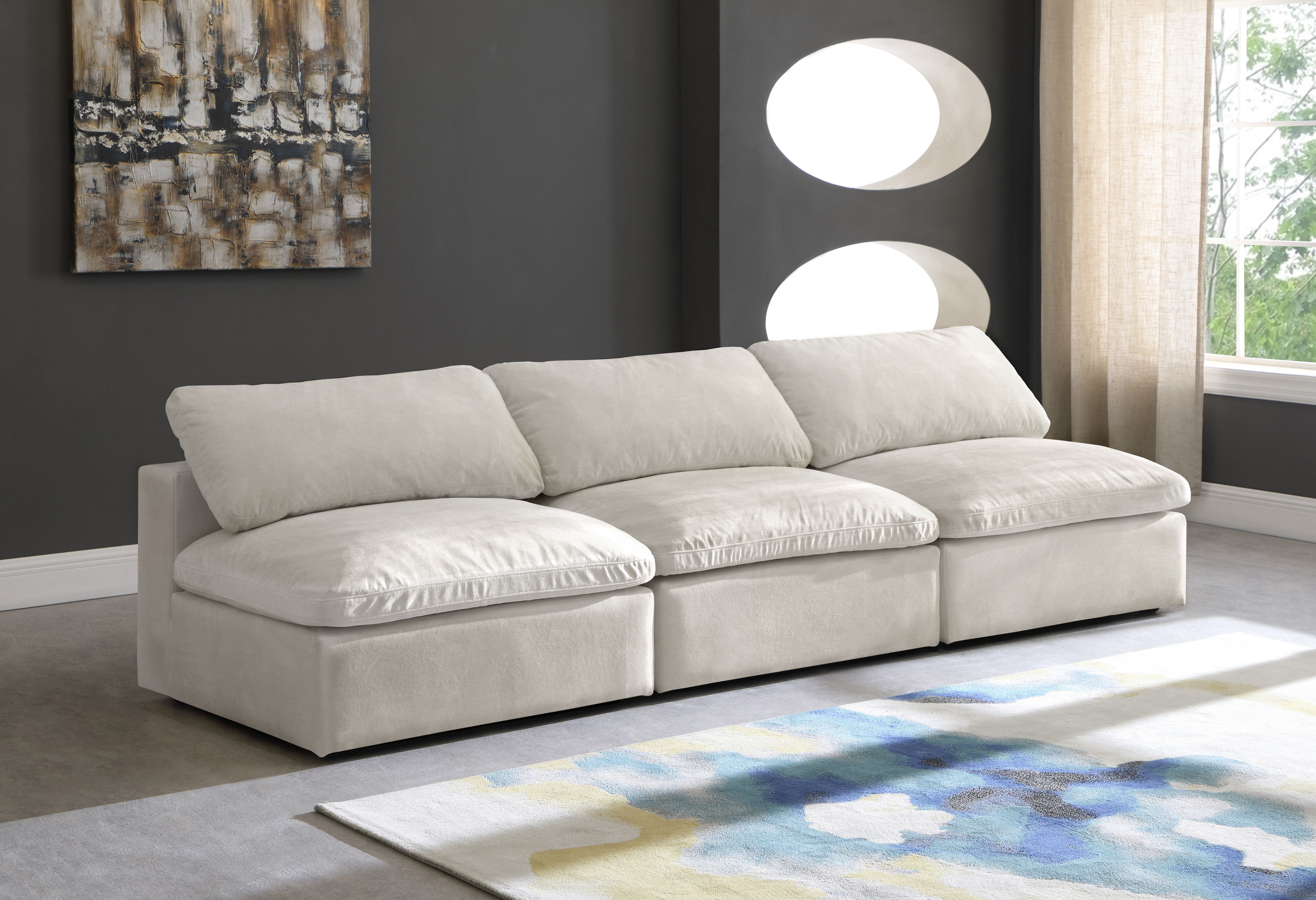 Cozy - Modular 3 Piece Armless Sofa - Beige