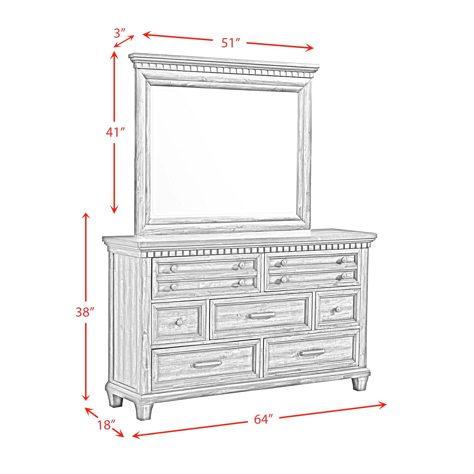 McCoy - Dresser And Mirror Set - Antique White