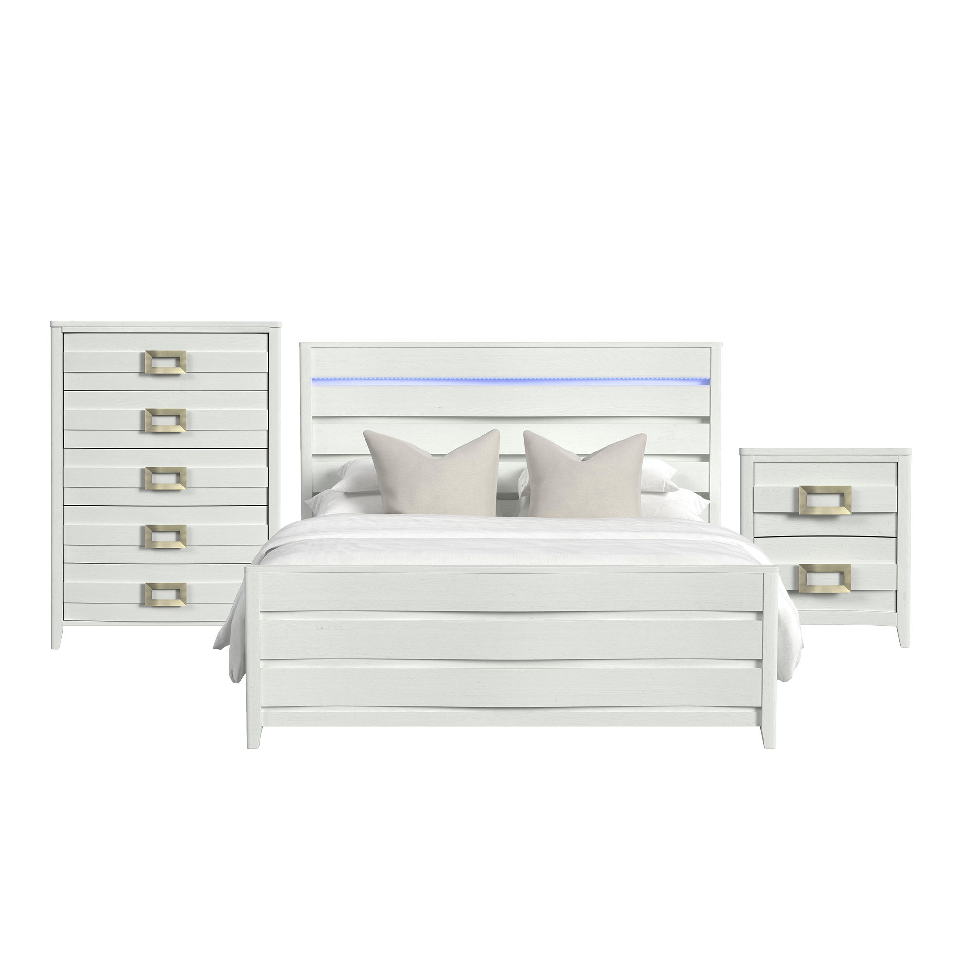 King · 3 Pc · Bedroom Set With LED