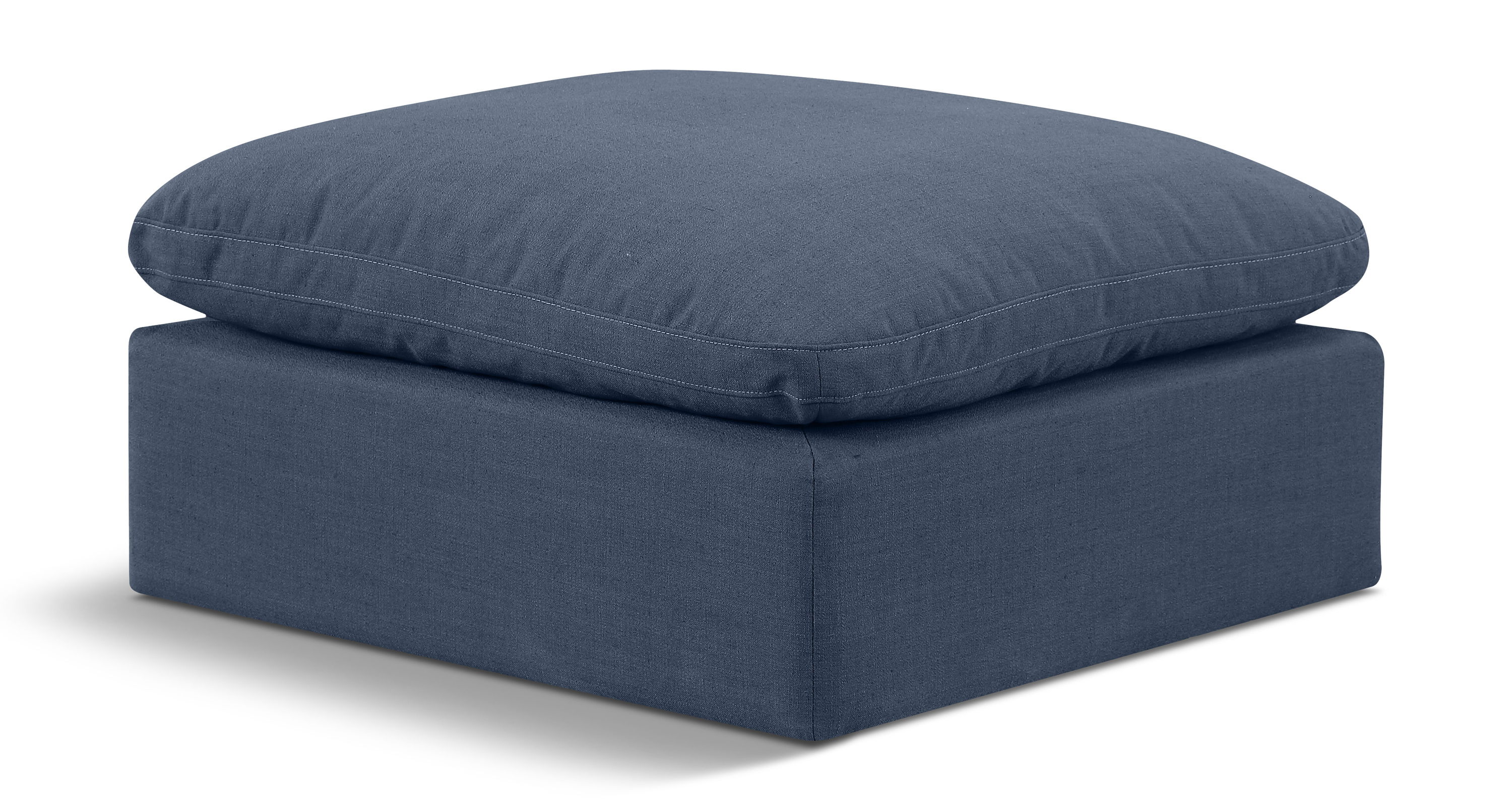 Indulge - Linen Ottoman - Navy