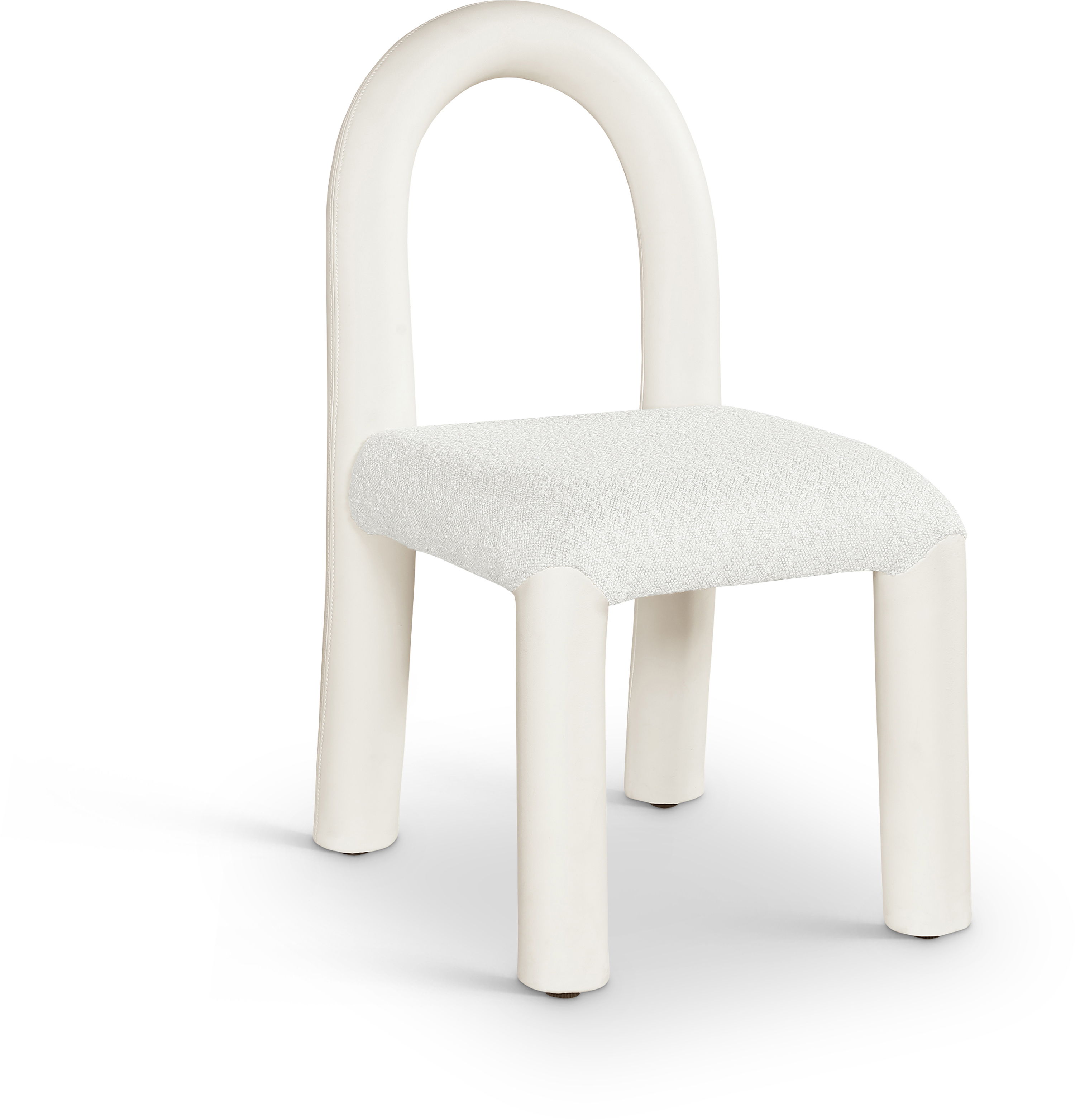 Amari - Vegan Leather and Boucle Fabric Dining Chair (Set of 2) - Cream