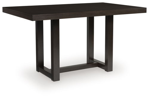 Neymorton - Rectangular Dining Room Counter Table - Dark Grayish Brown, dark brown