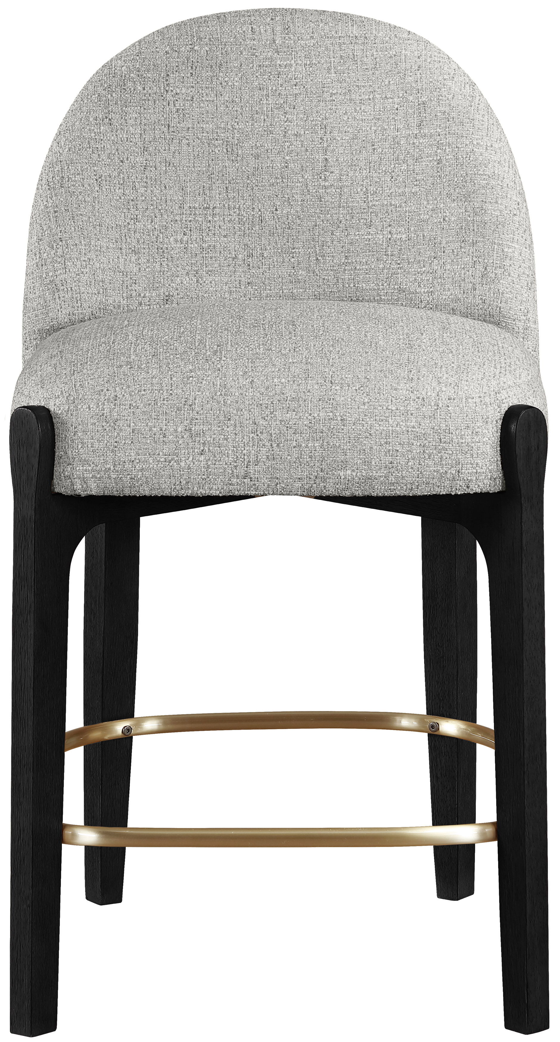 Torino - Fabric Upholstered Counter Stool (Set of 2) - Gray / Brushed Black