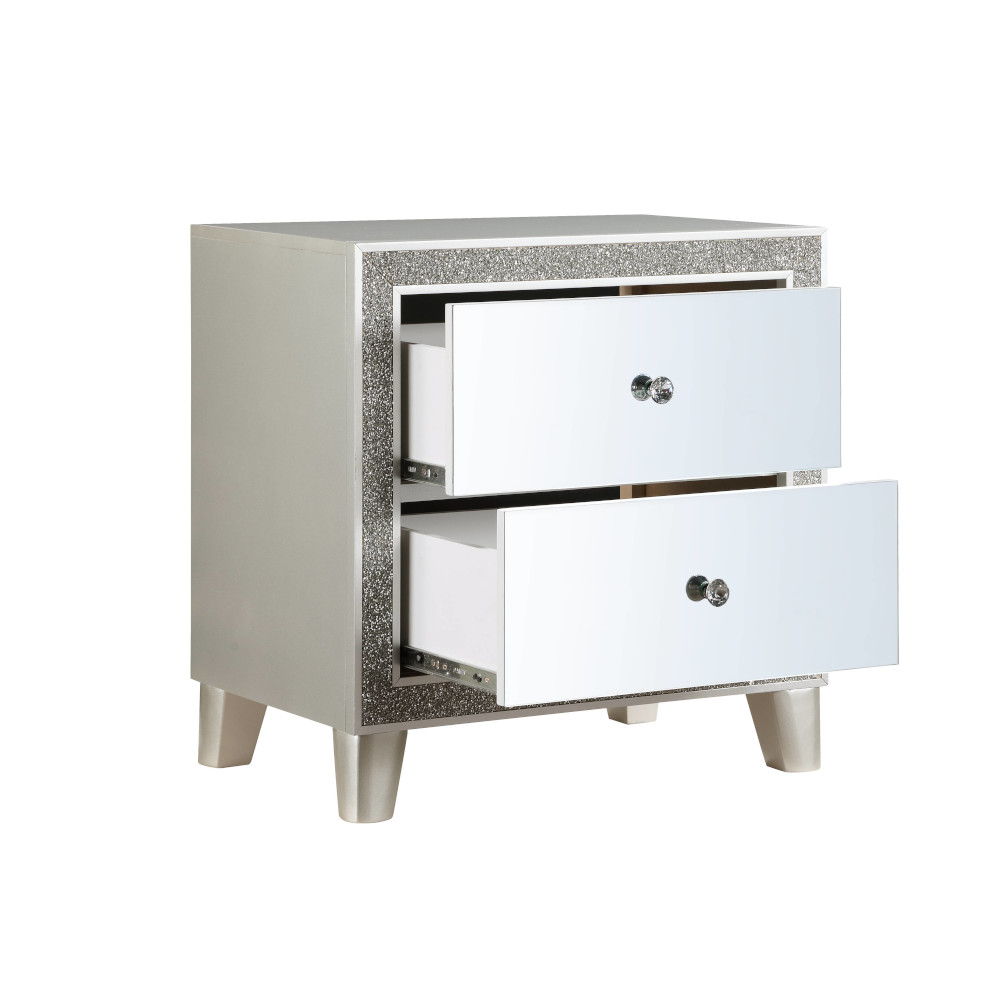 Sliverfluff - Nightstand - Mirrored & Champagne, silver, view 3