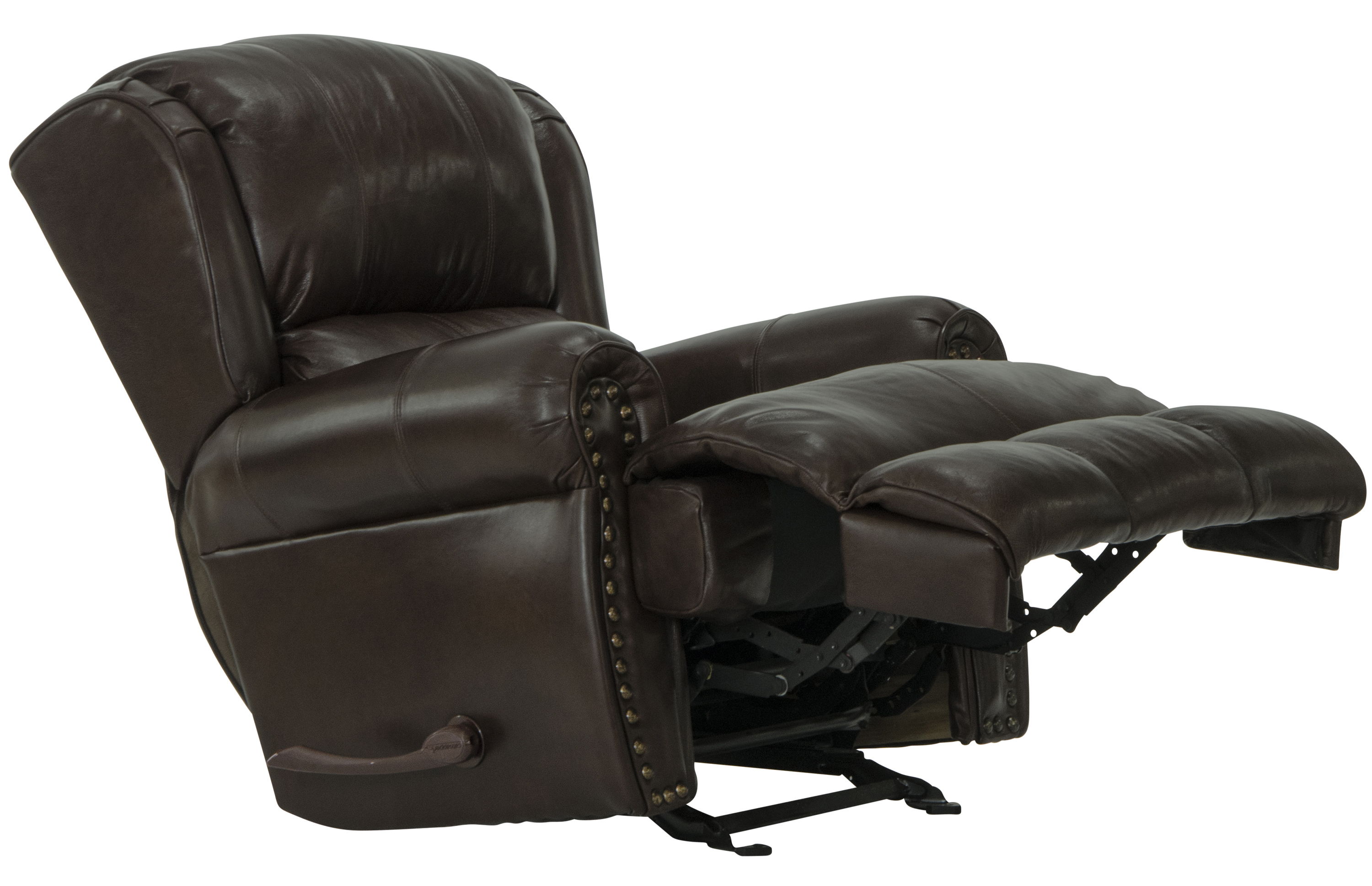 Duncan - Leather Deluxe Glider Recliner - Dark Brown