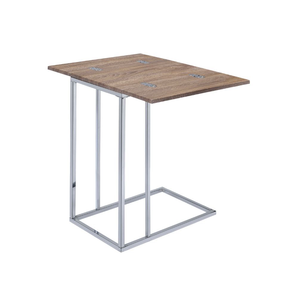 Danson - Accent Table - Weathered Oak & Chrome, silver, view 2