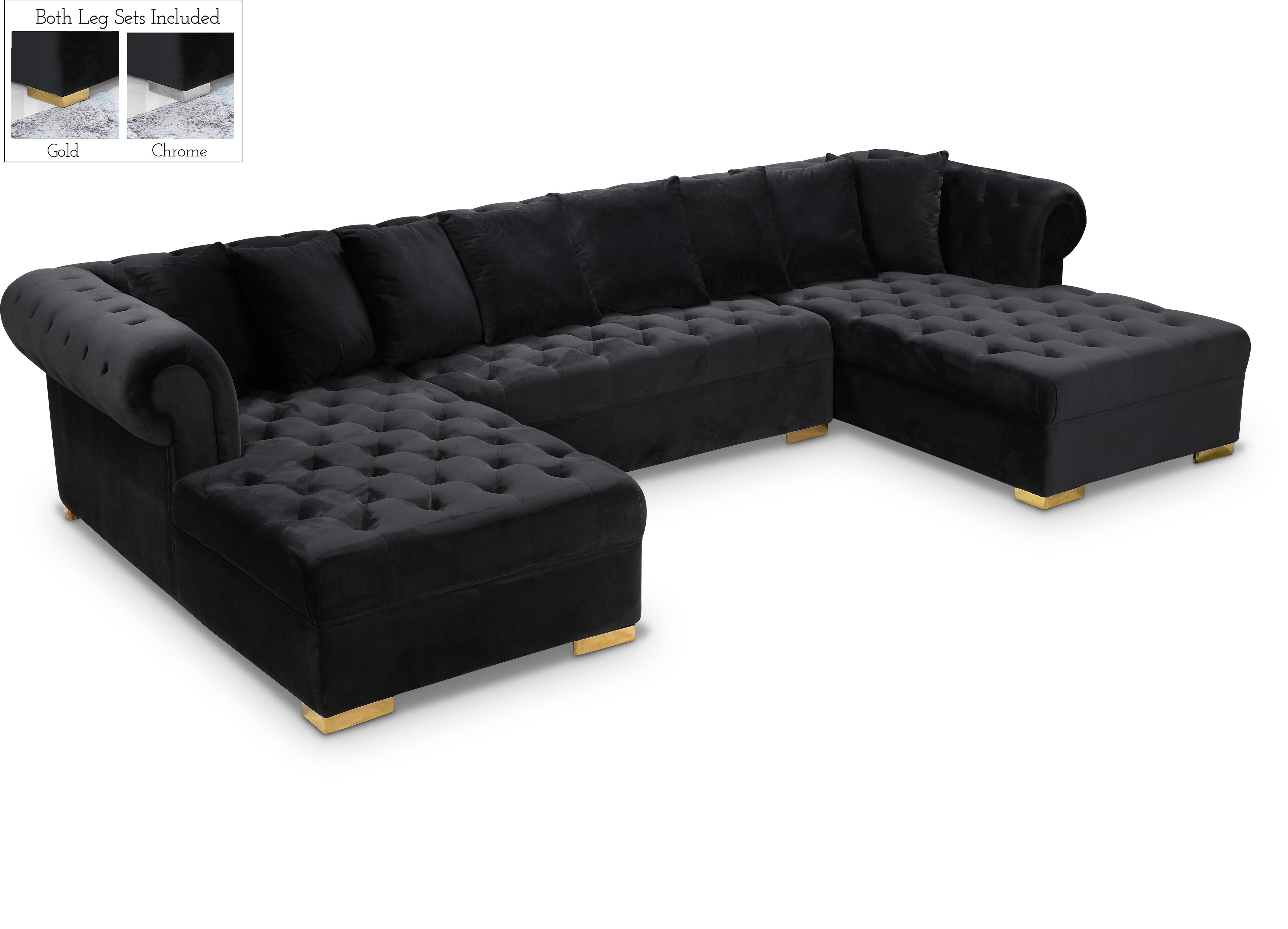 Presley - 3 Piece Sectional - Black