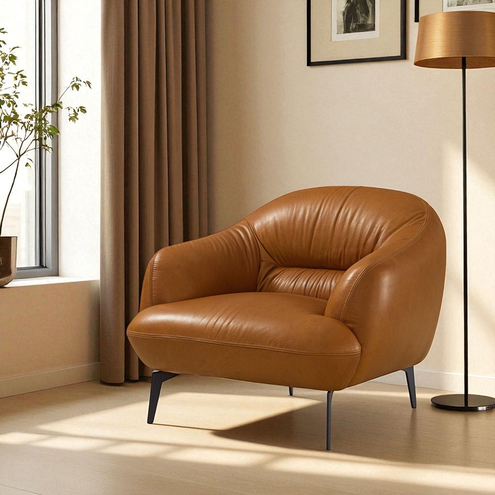Leonia - Chair - Cognac Leather, dark brown, view 8