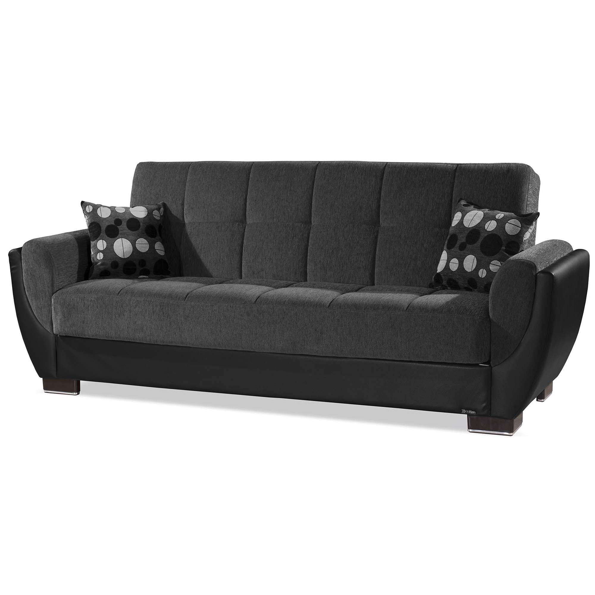 Ottomanson Armada Air Convertible Sofabed With Storage Dark Gray
