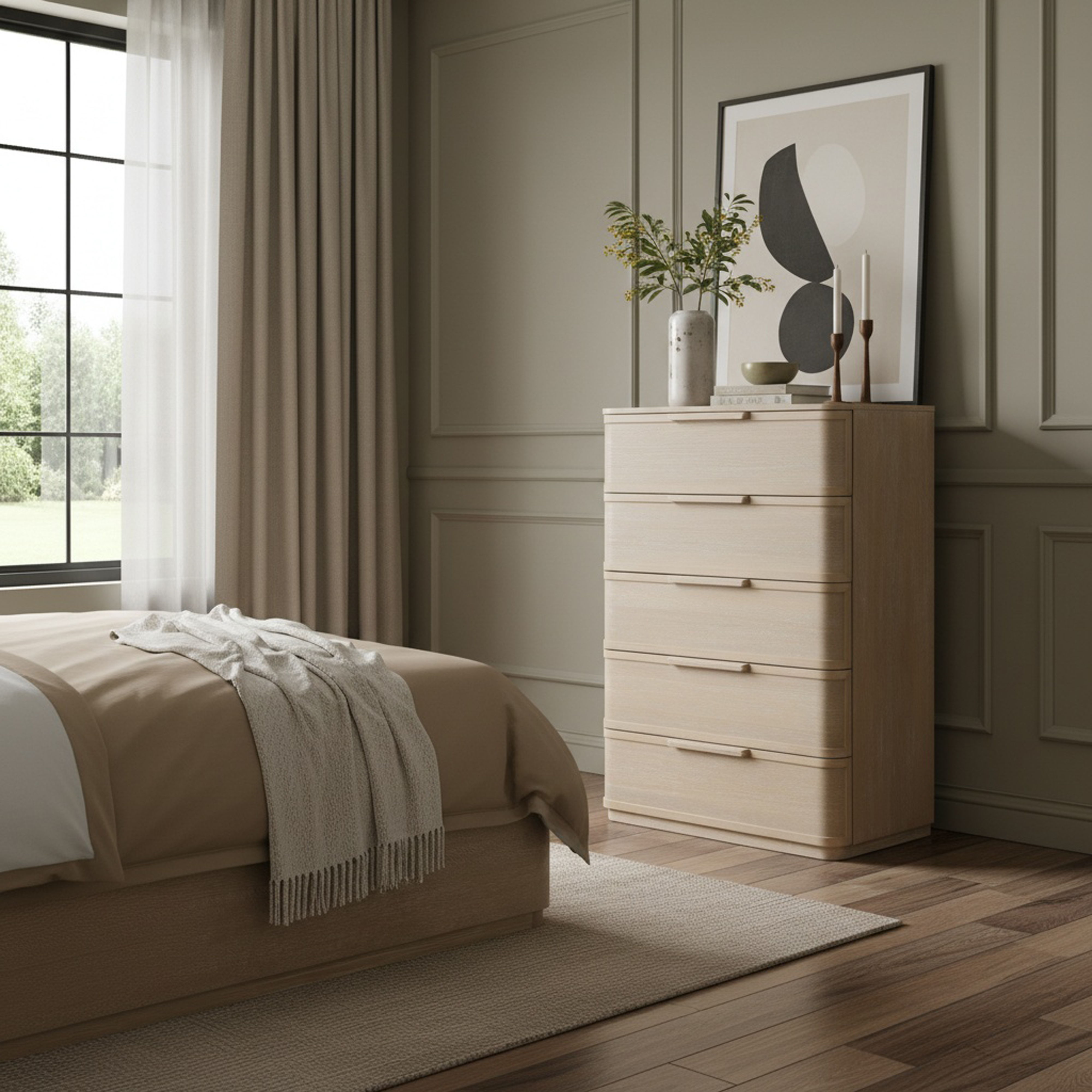Tiberio - Oak Veneer And Solid Wood Chest - Natural