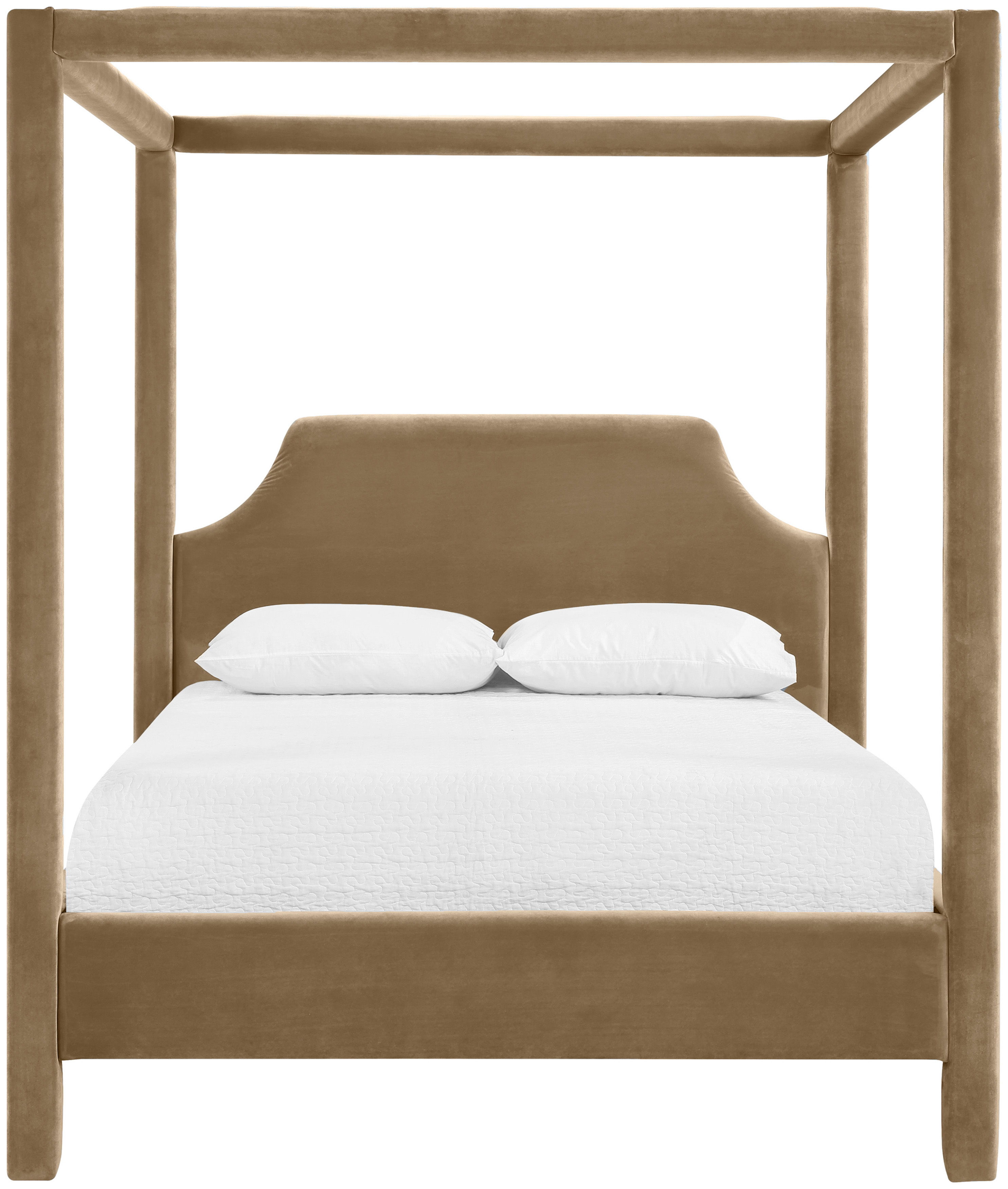 Dawson - Velvet Upholstered Queen Bed - Beige