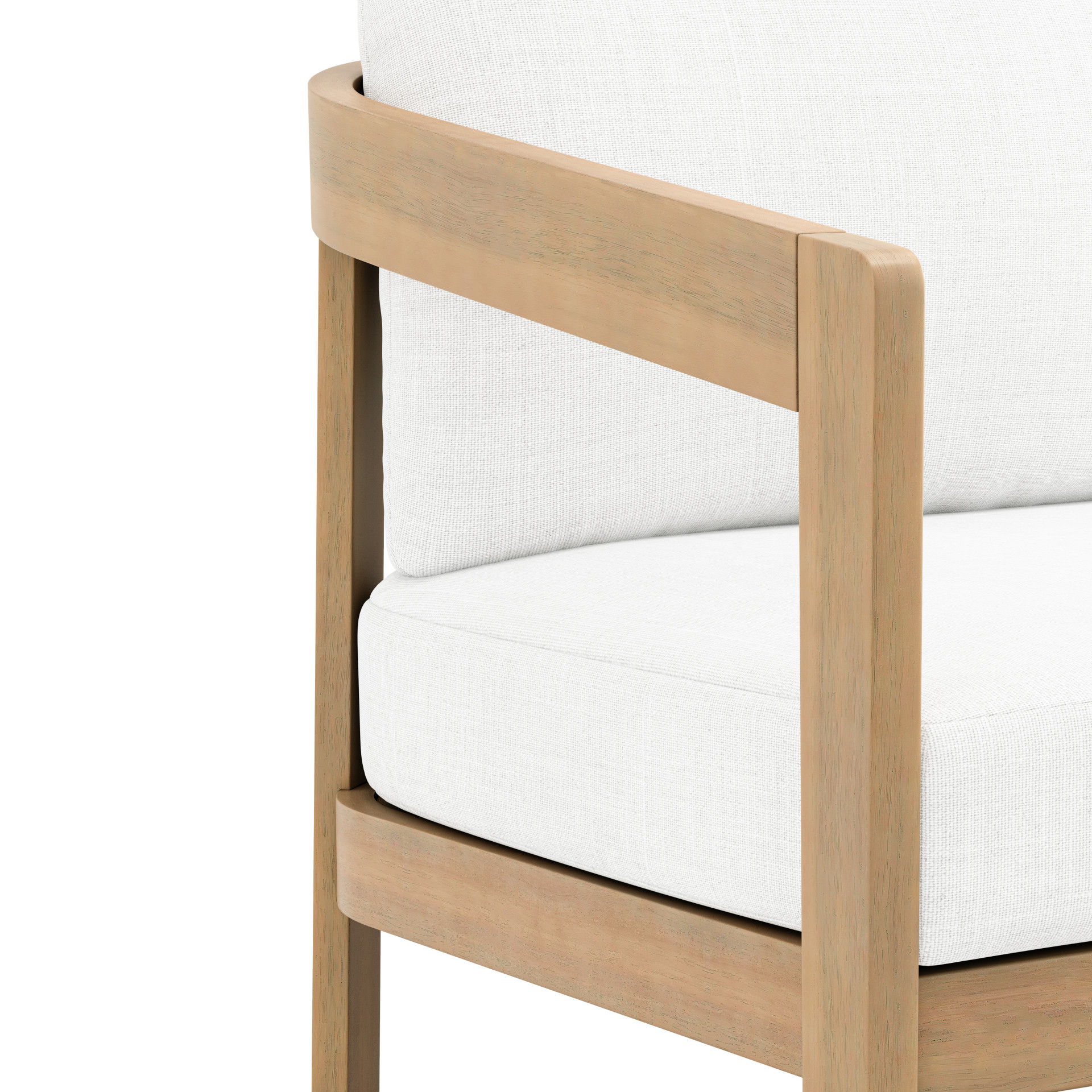 Wesley - Patio Loveseat With Cushions - White, light brown, view 6