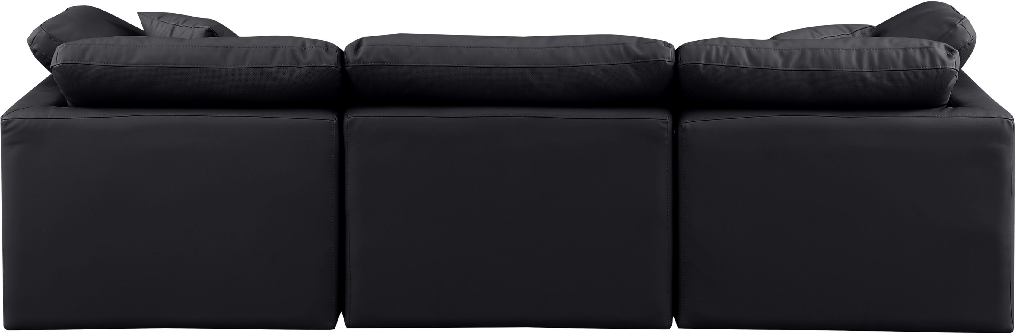 Indulge - Faux Leather 3 Piece Modular Sofa - Black