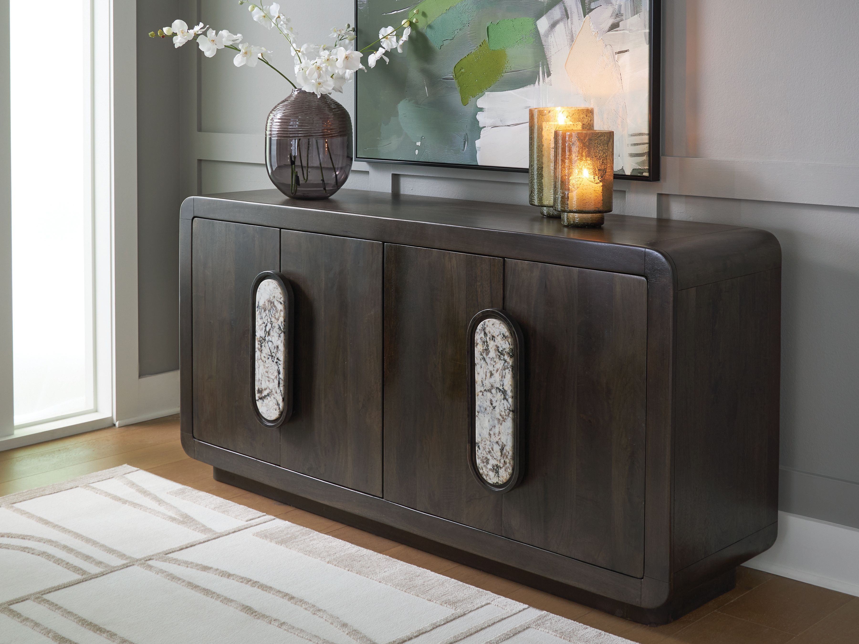 Ashley Furniture Elliston - Accent Cabinet - Espresso Brown - Image 2