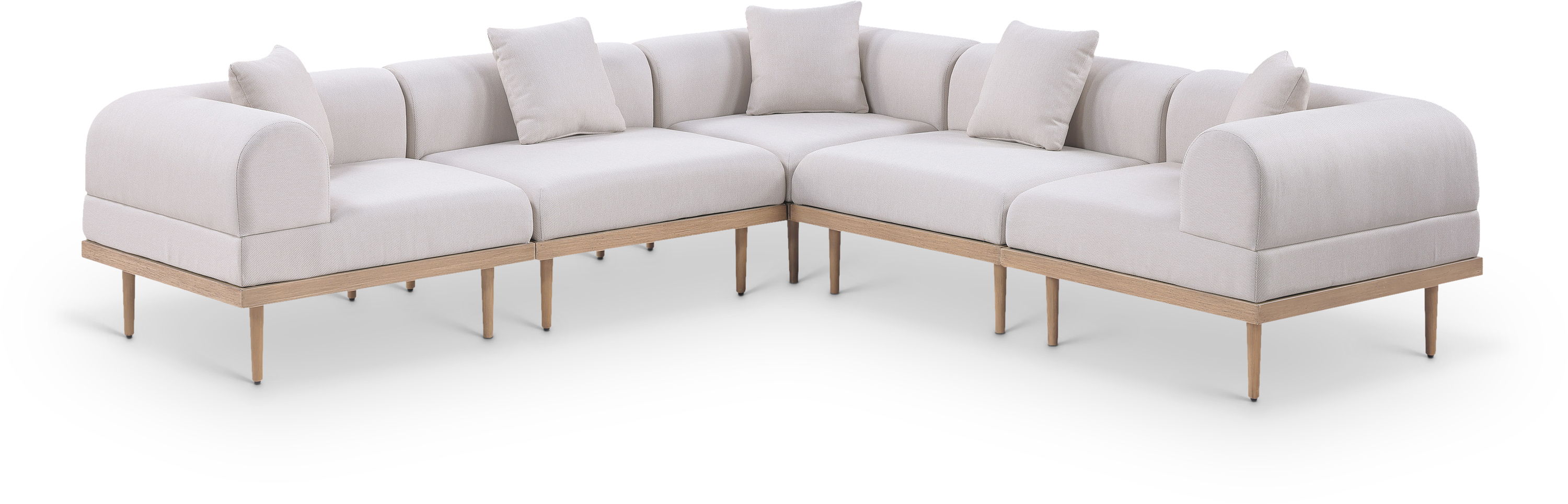 5 Pc · Resilient Water Resistant Fabric 106.5" Outdoor Patio Modular Sectional