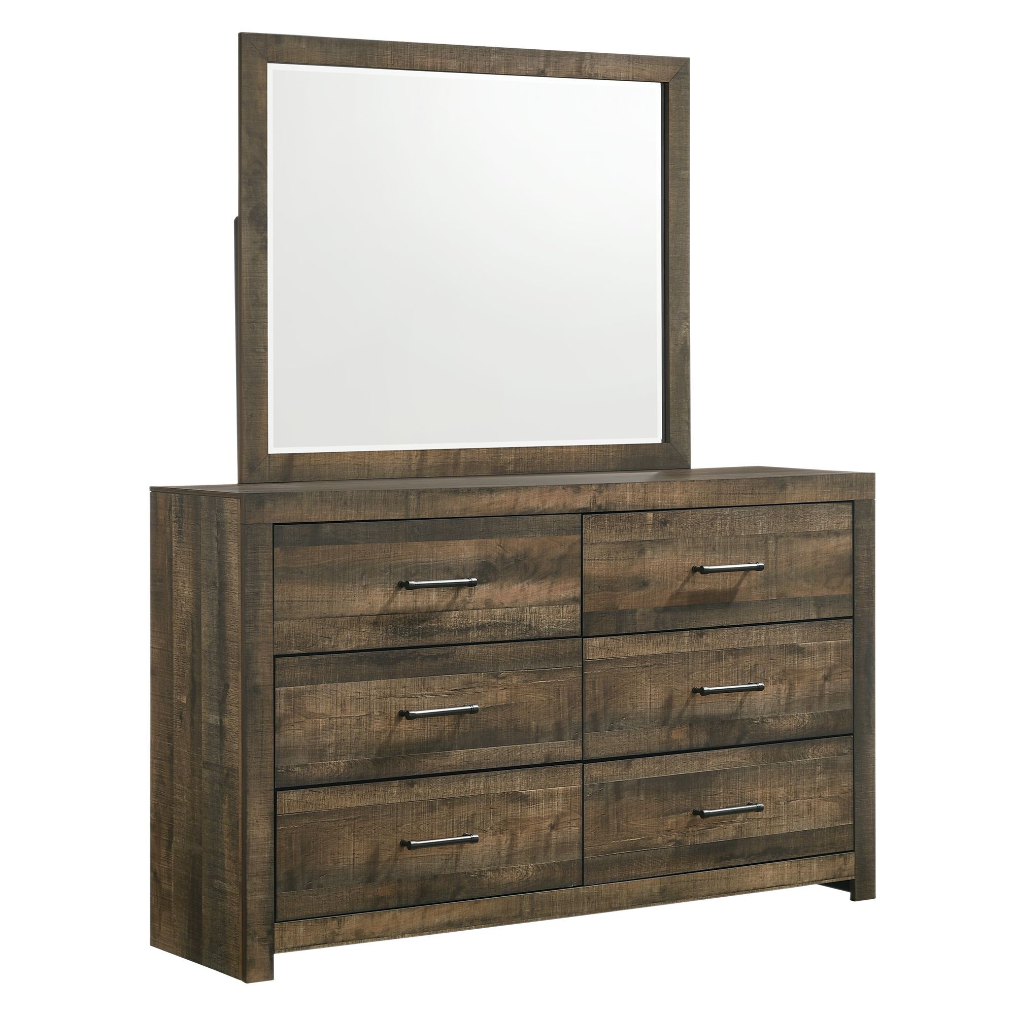 Bailey - Queen Bookcase Panel 6 Piece Bedroom Set With Bluetooth - Walnut