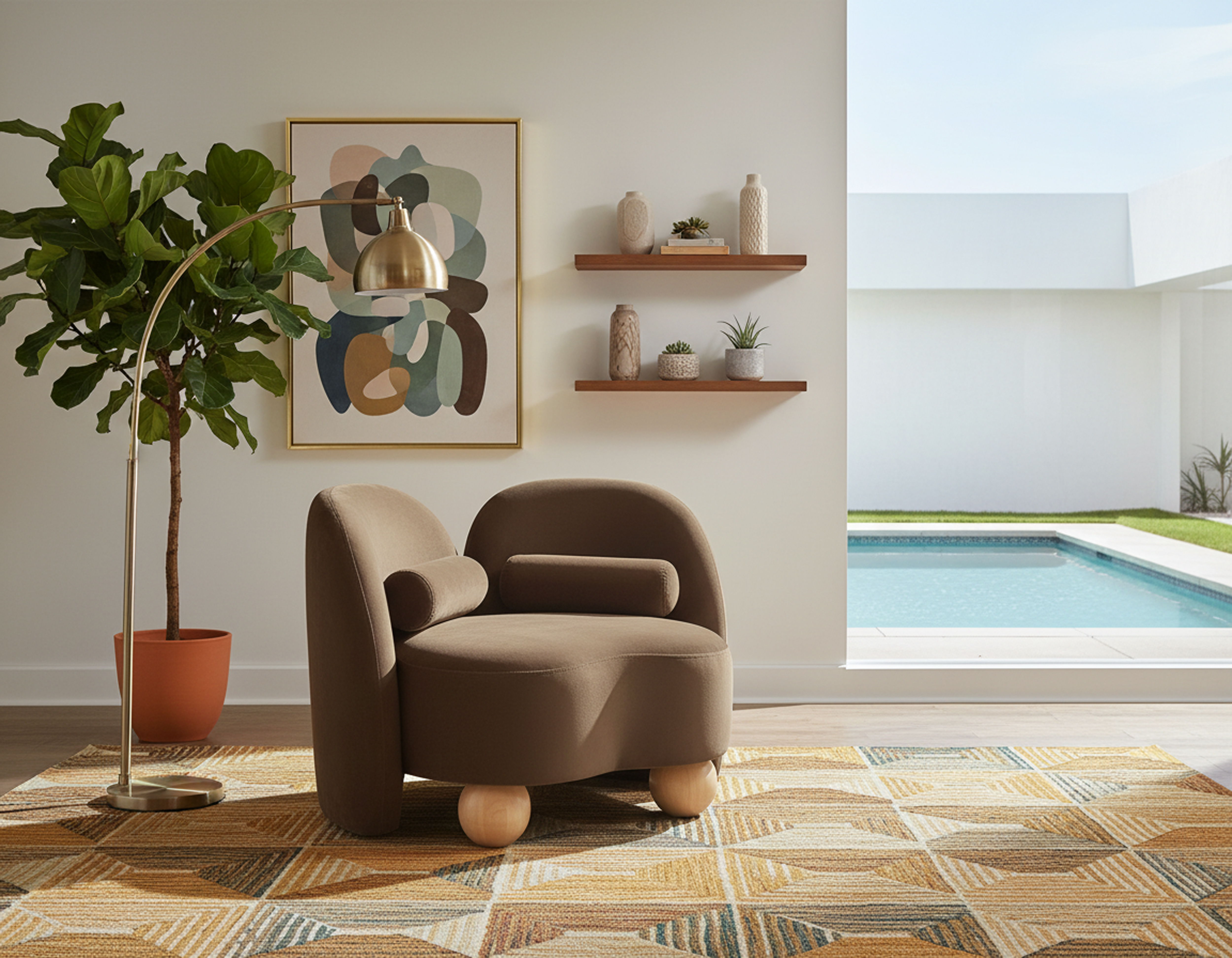 Daphne - Velvet Chair - Brown