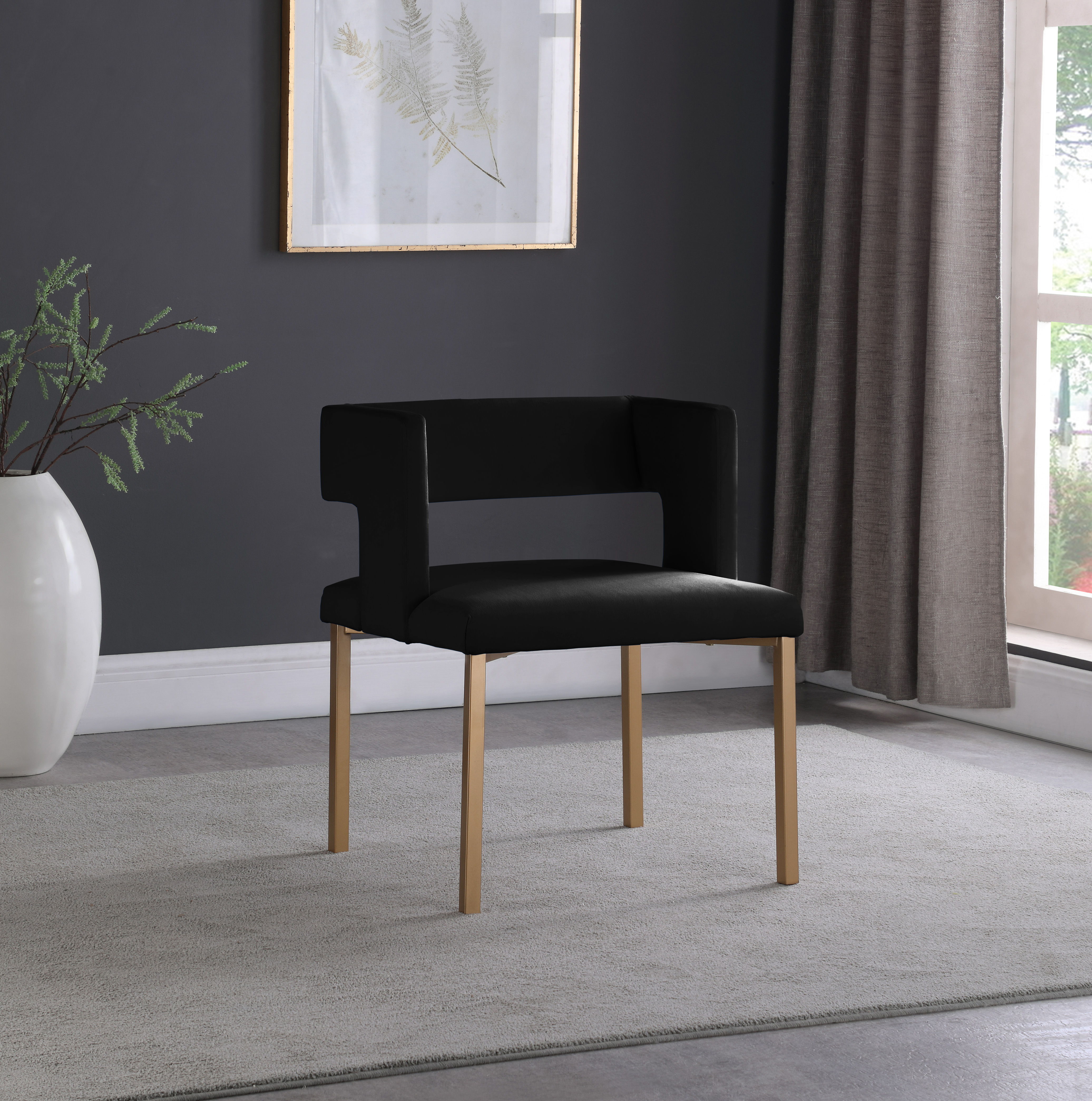 Caleb - Fabric Dining Chair (Set of 2) - Black