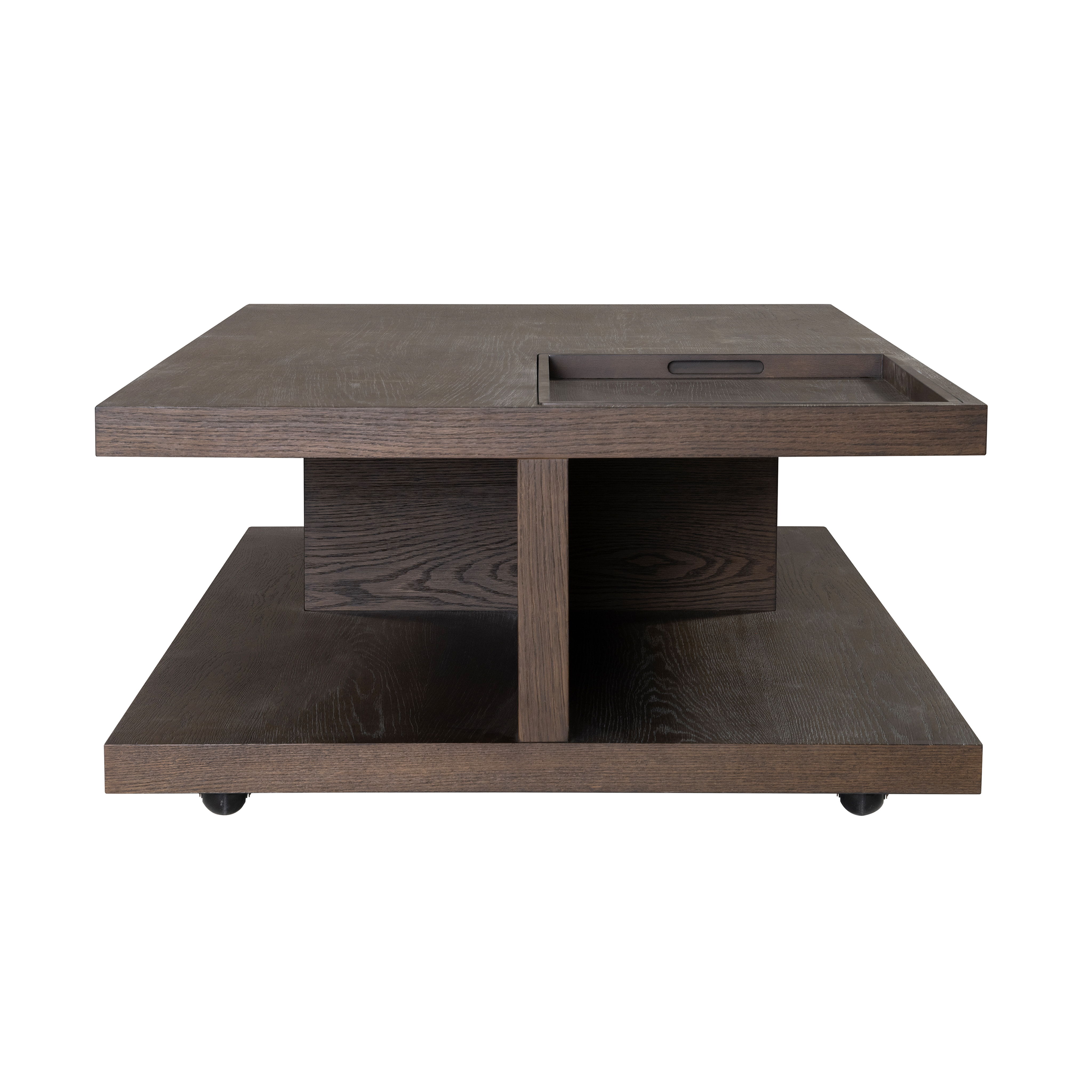 Athens - Rectangular Coffee Table With Casters - Chocolate Brown, dark brown, view 3