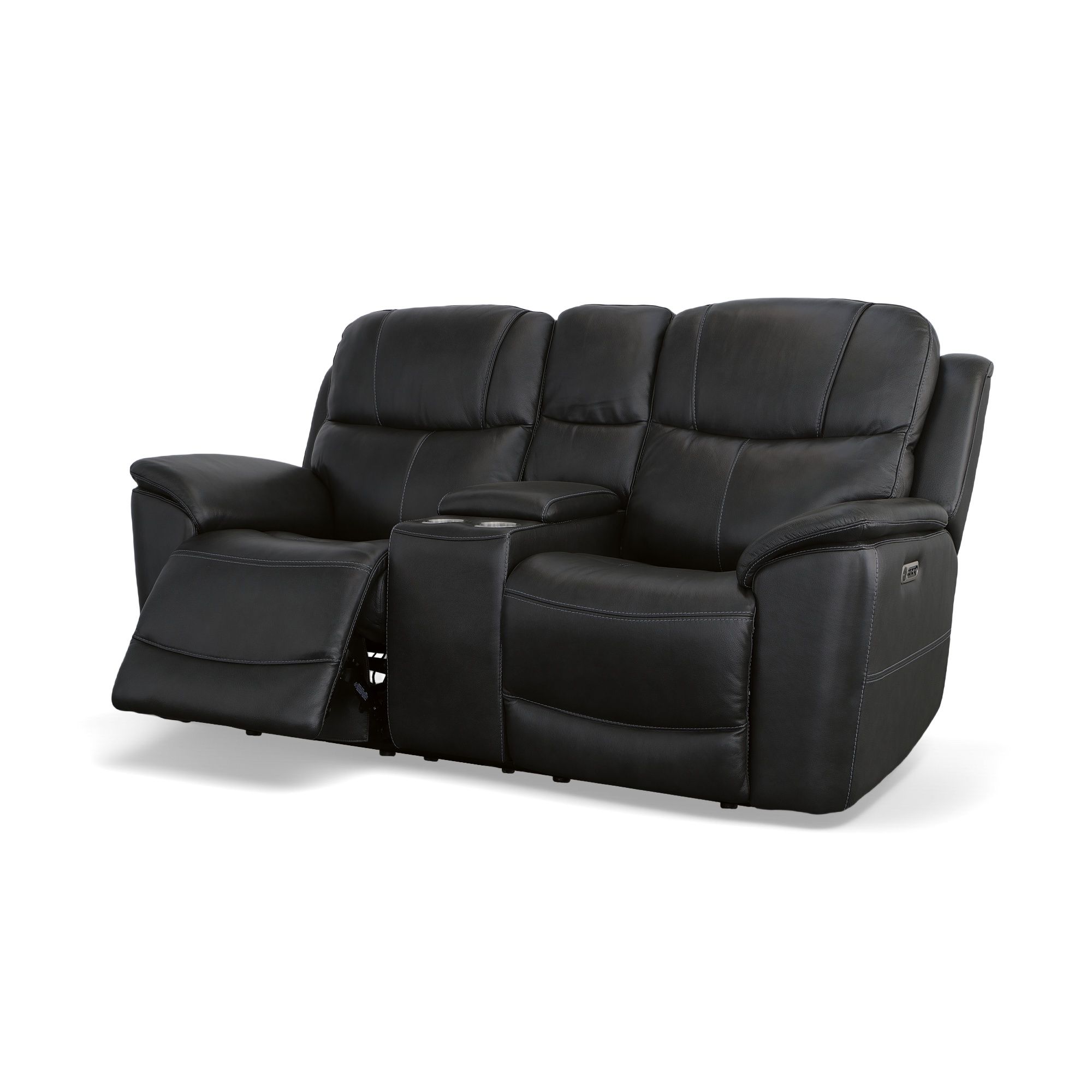 Crew - Power Reclining Loveseat With Console, Power Headrests & Lumbar - Raven, black, view 3