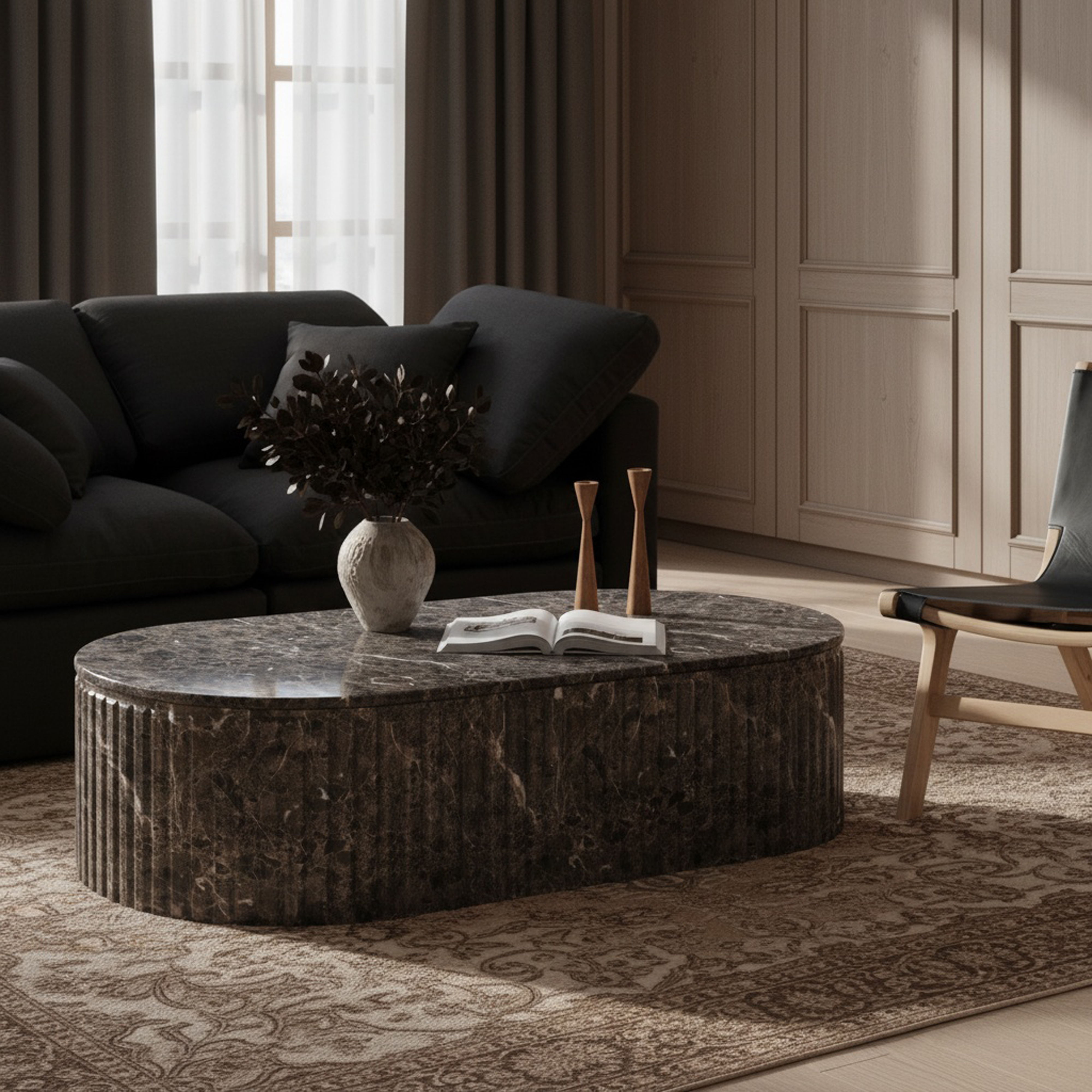 Catania - Concrete Indoor / Outdoor Coffee Table - Brown