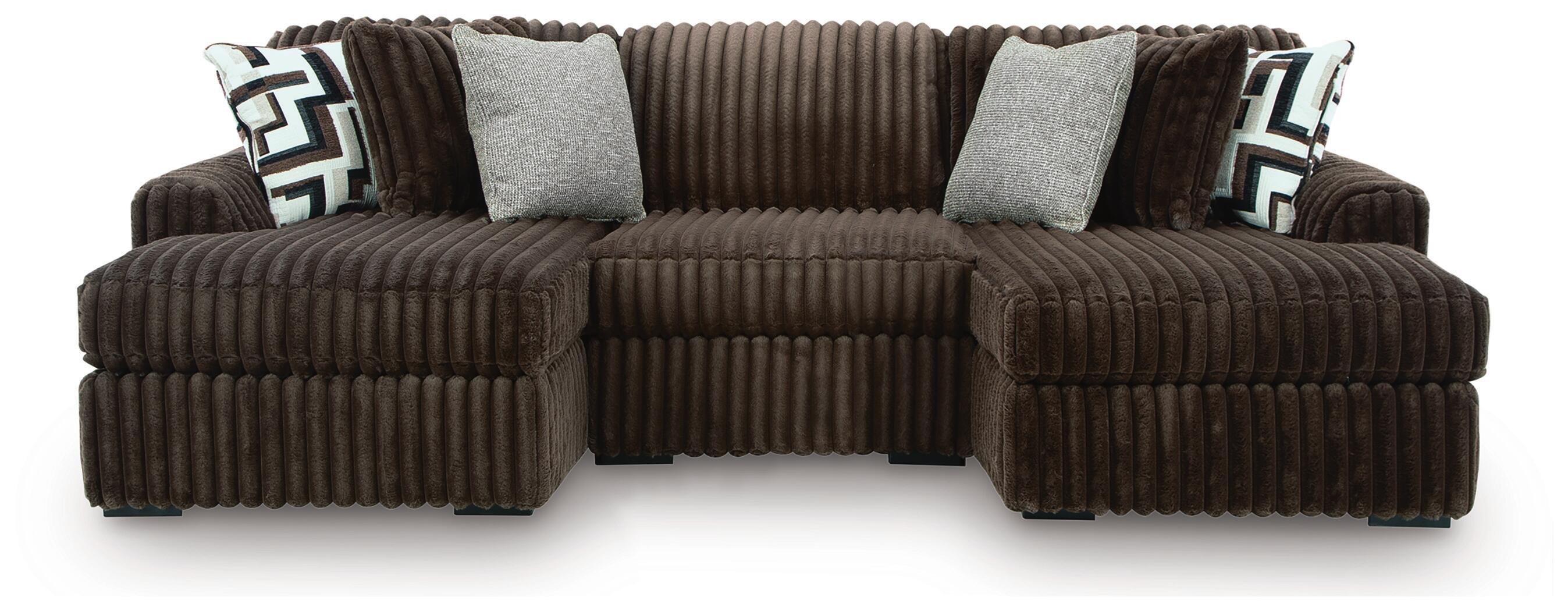 3 Pc · Double Chaise Sectional With Armless Chair