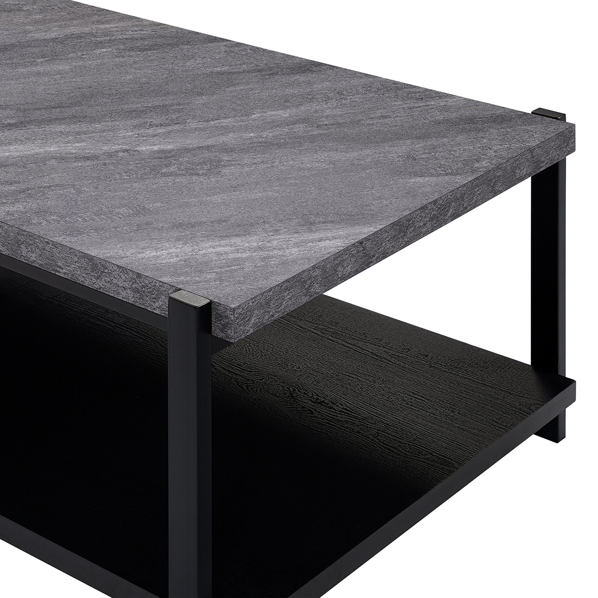 Linea - 3 Piece Occasional Set (1 Coffee & 2 End Tables) - Dark Gray / Black, gray, view 5