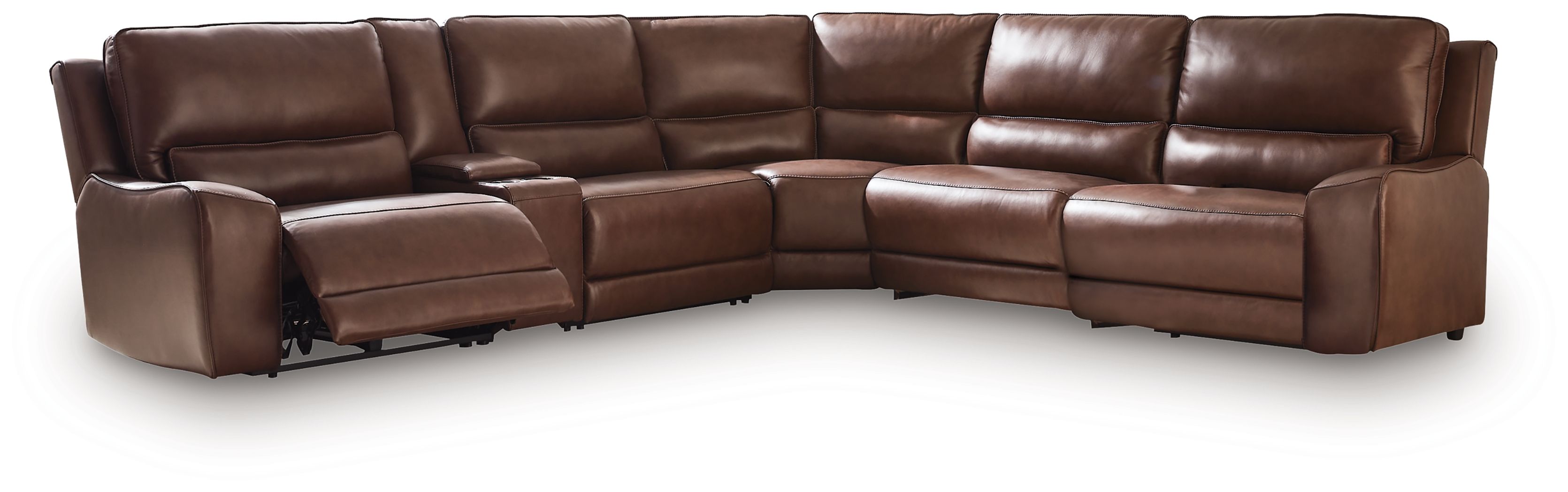 DeepWakes - 6-Piece Power Reclining Sectional With Storage Console - Canyon