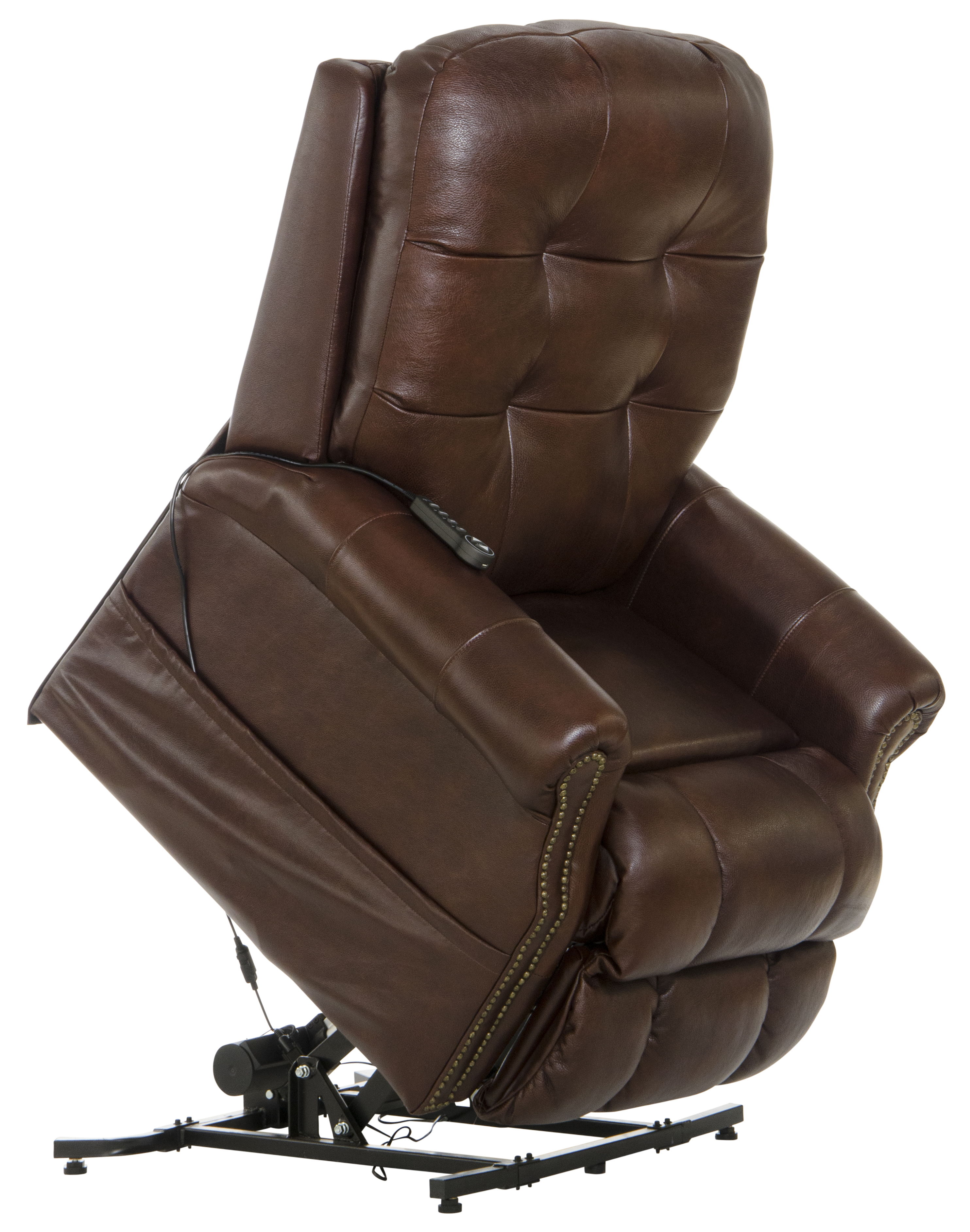 Madison - Power Lift Lay Flat Recliner With Heat & Massage (Italian Leather) - Walnut