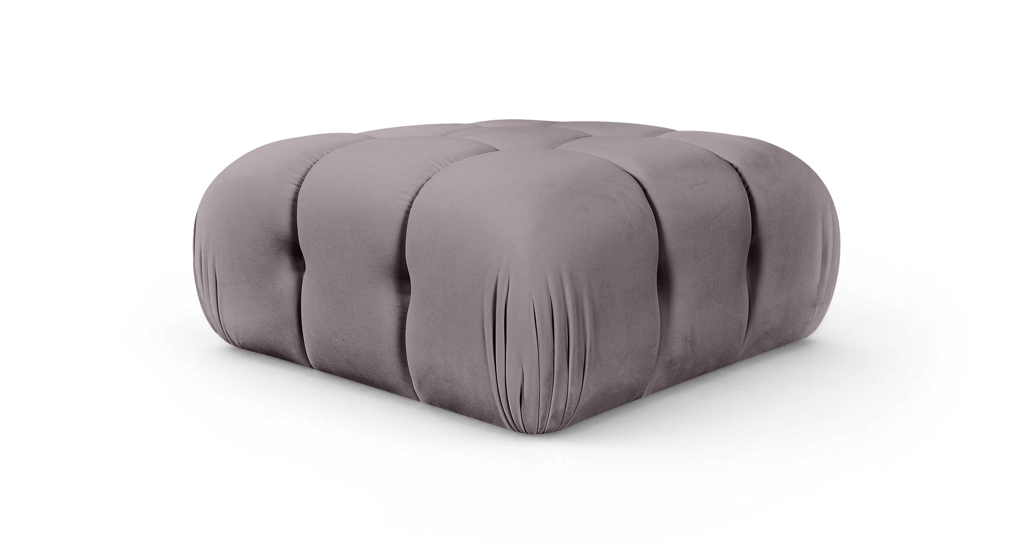 Orin - Velvet Performance Fabric Upholstered Modular Ottoman - Taupe