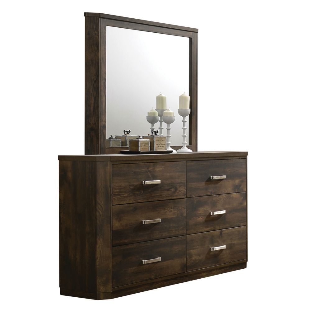 Elettra - Mirror - Rustic Walnut, dark brown