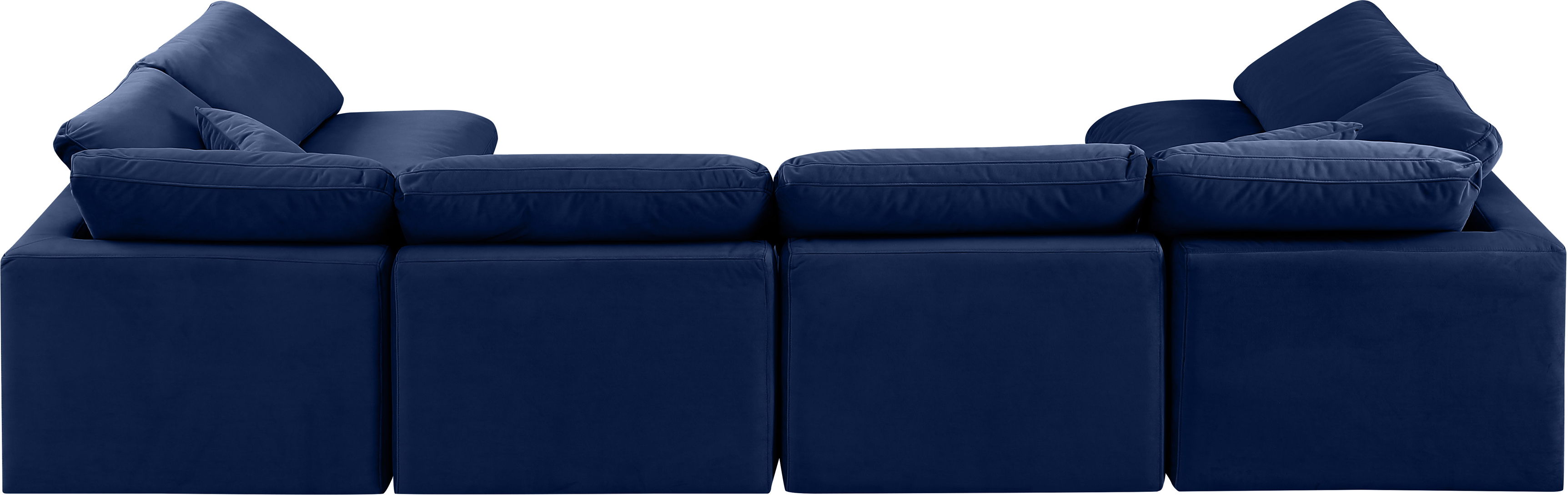 Indulge - Velvet 6 Piece Modular U-Shaped Sectional - Blue