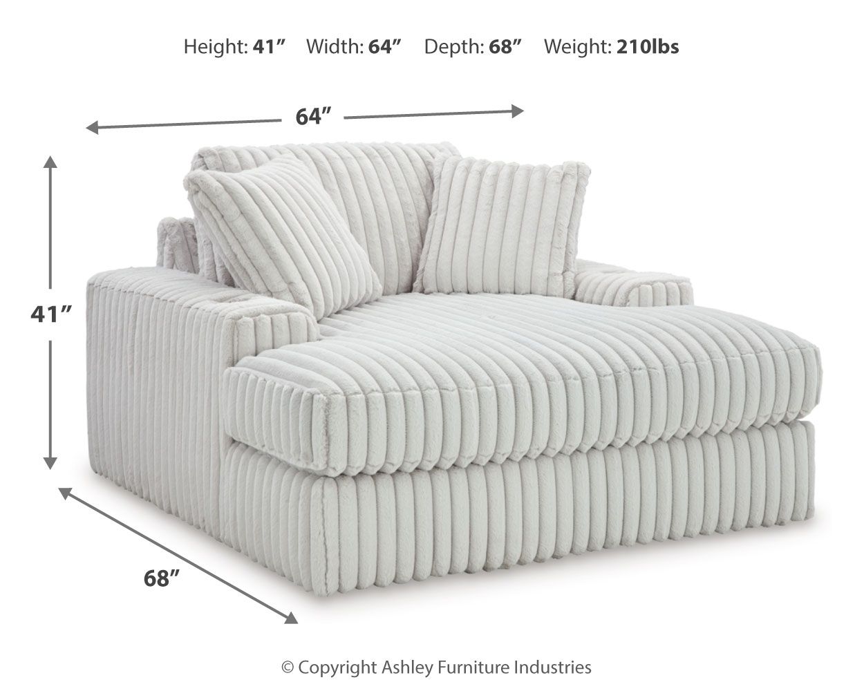 Ashley Furniture Stupendous - Oversized Chaise - Alloy - Image 6