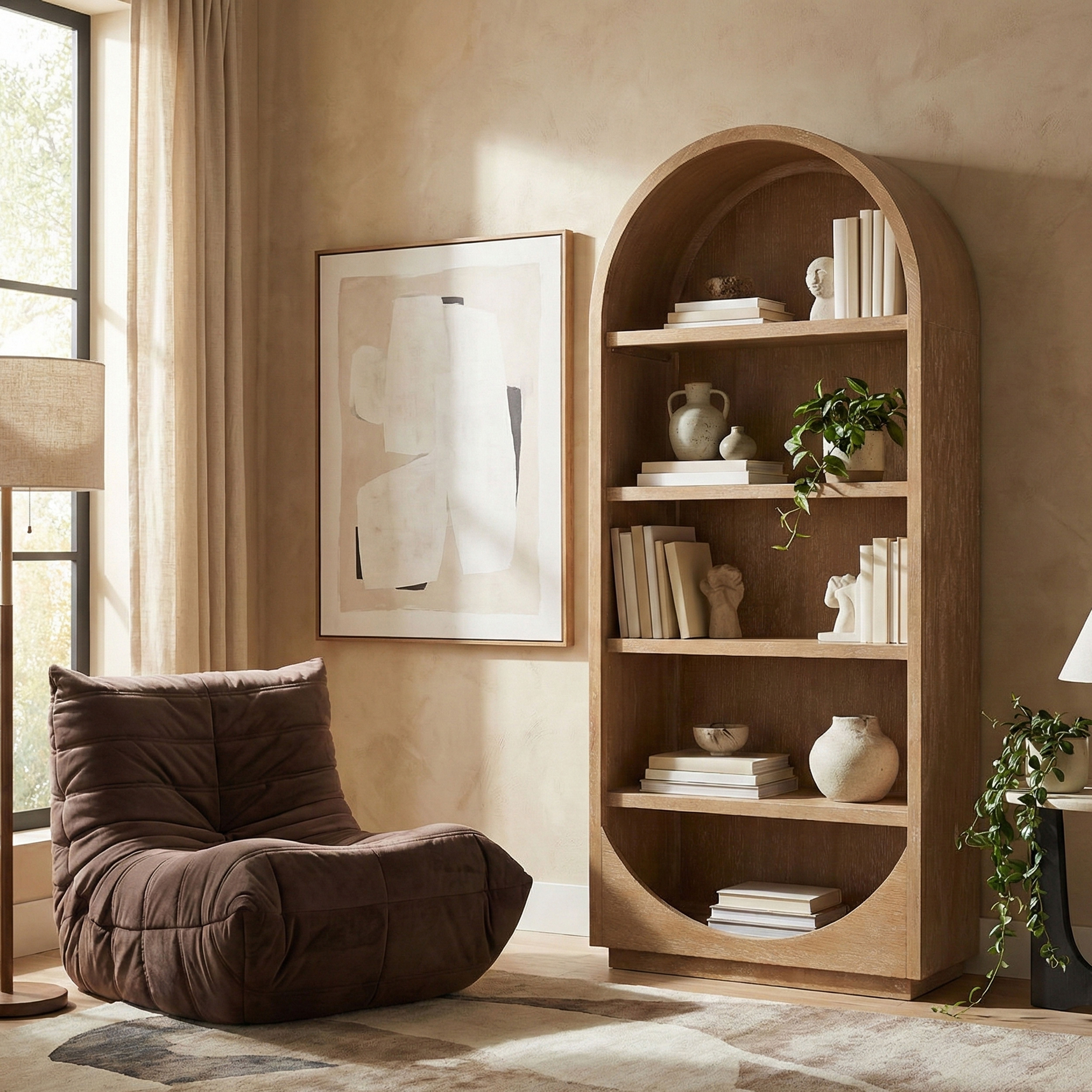 Hearth - Oak Veneer And Solid Wood Bookcase - Natural