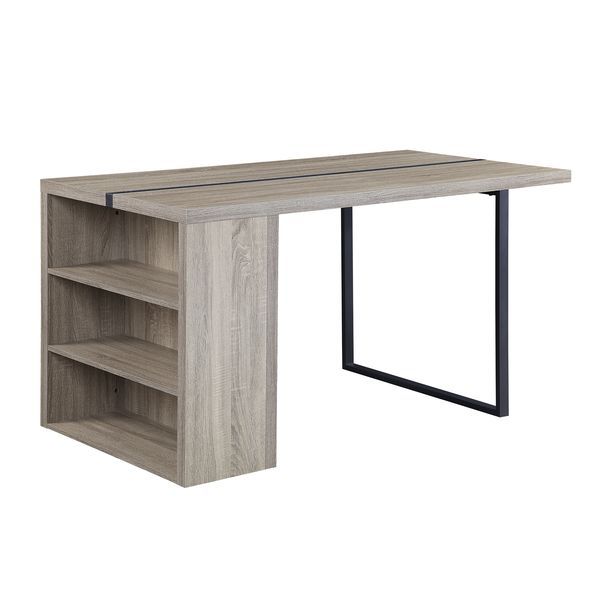 Patwin - Dining Table - Gray Oak & Black, black