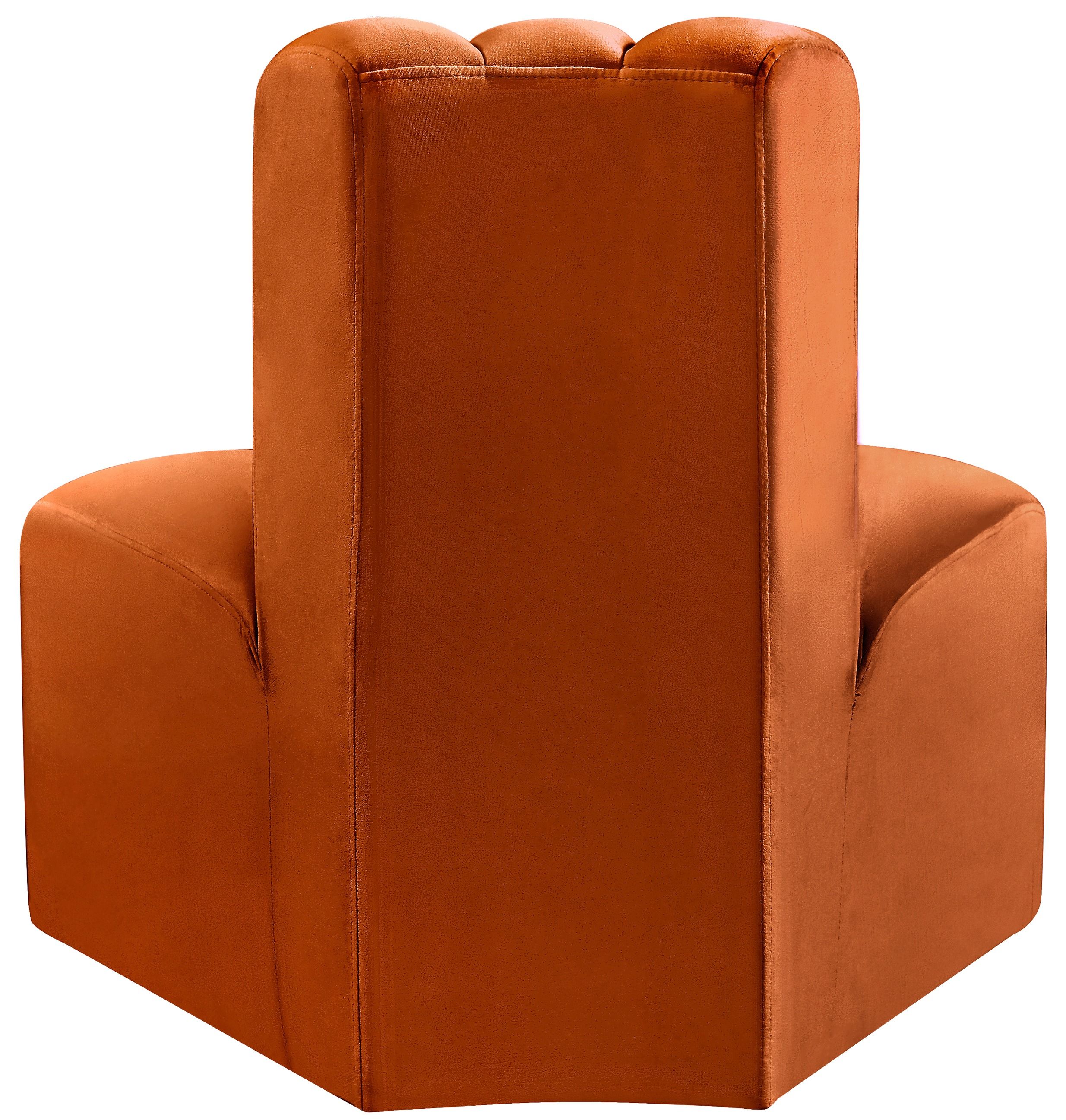 Arc - Velvet Reverse Corner Chair - Cognac