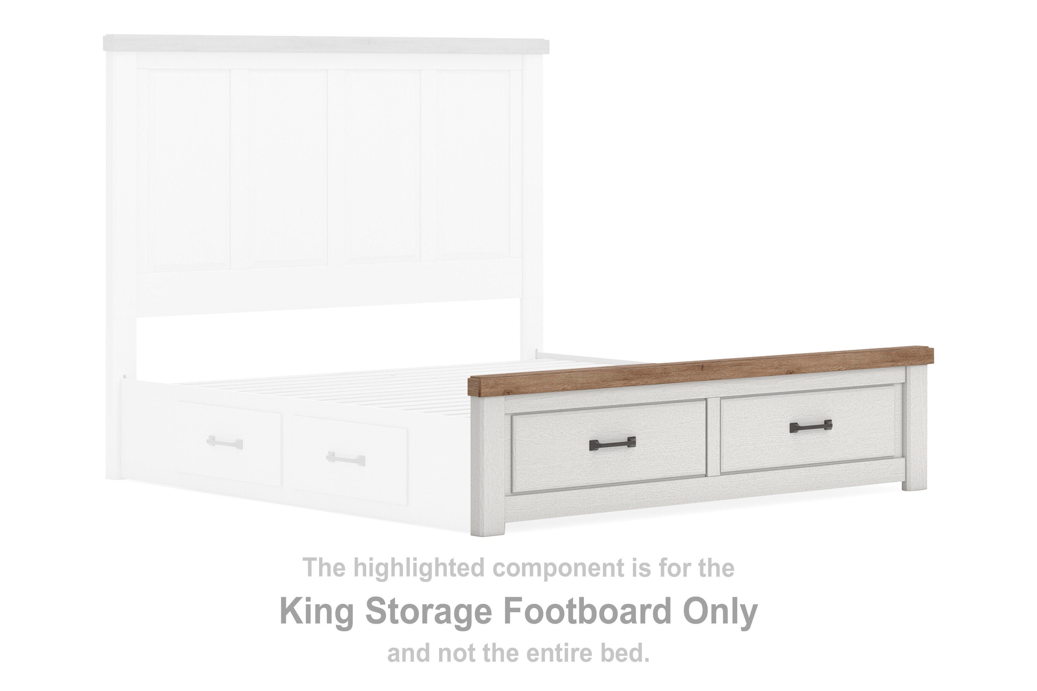 Savonport – King Storage Footboard – White / Brown