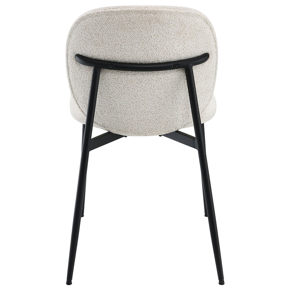 Klaus - Side Chair (Set of 2) - White Boucle & Black Finish, white, view 4