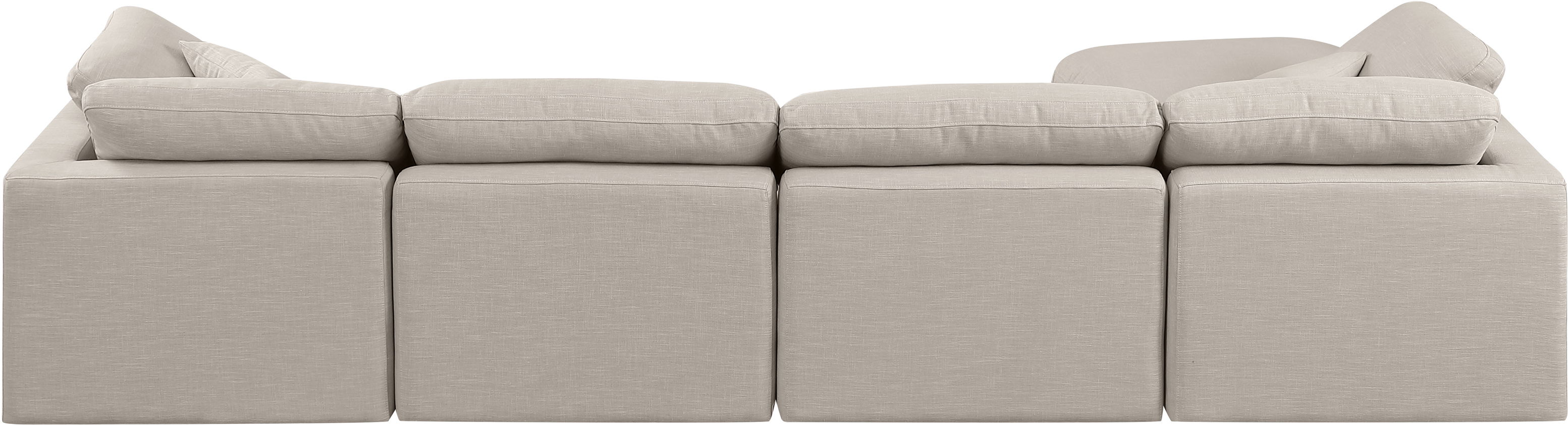 Indulge - Linen 5 Piece Modular Sectional With Chaise - Ivory