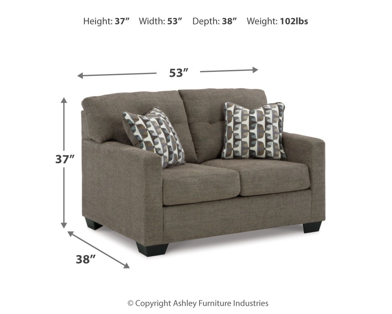 Ashley Furniture Mahoney - Loveseat - Chocolate - Image 6