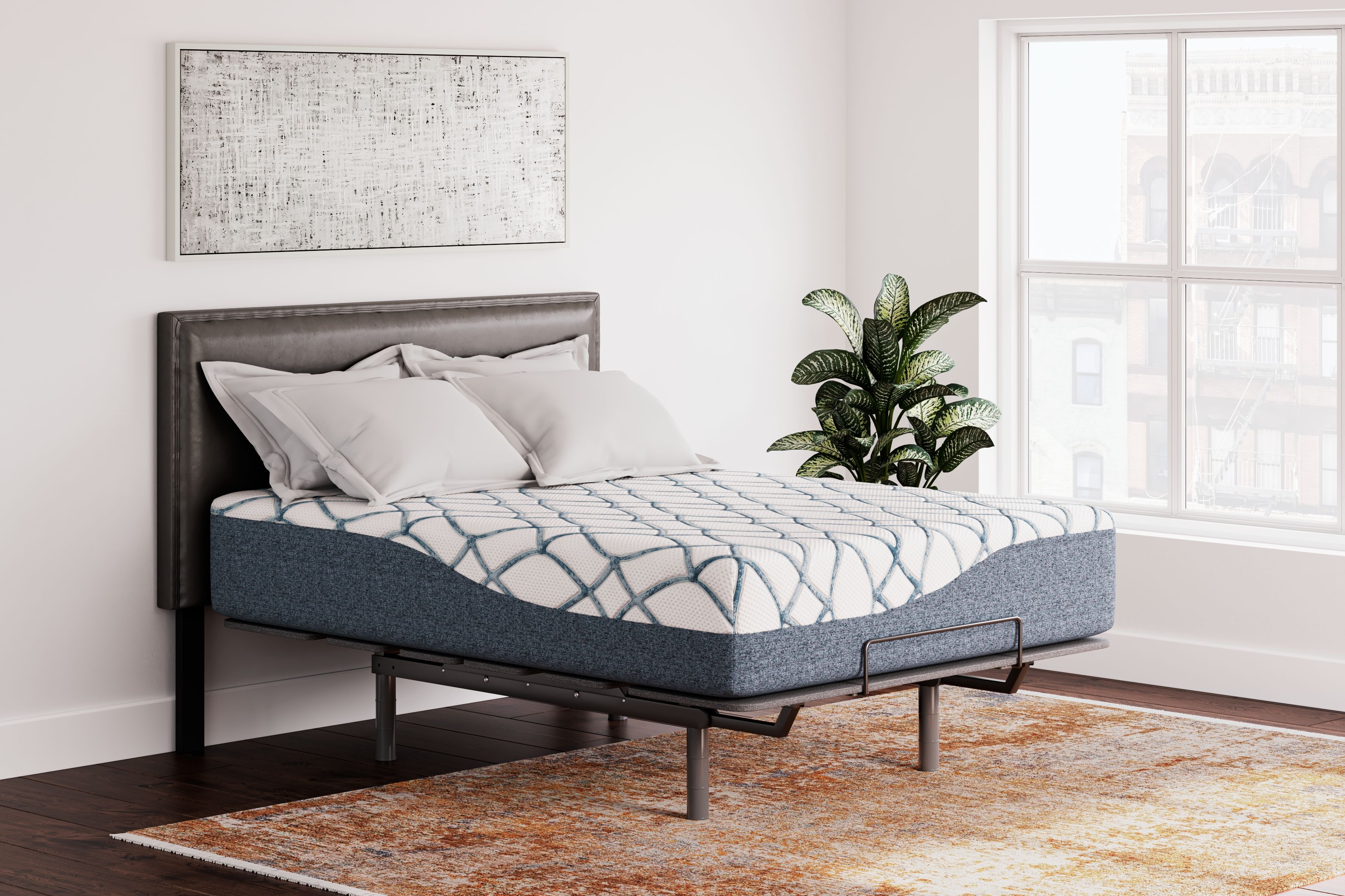 Ashley Furniture 14 Inch Chime Elite 2.0 - California King Mattress - White / Blue - Image 9