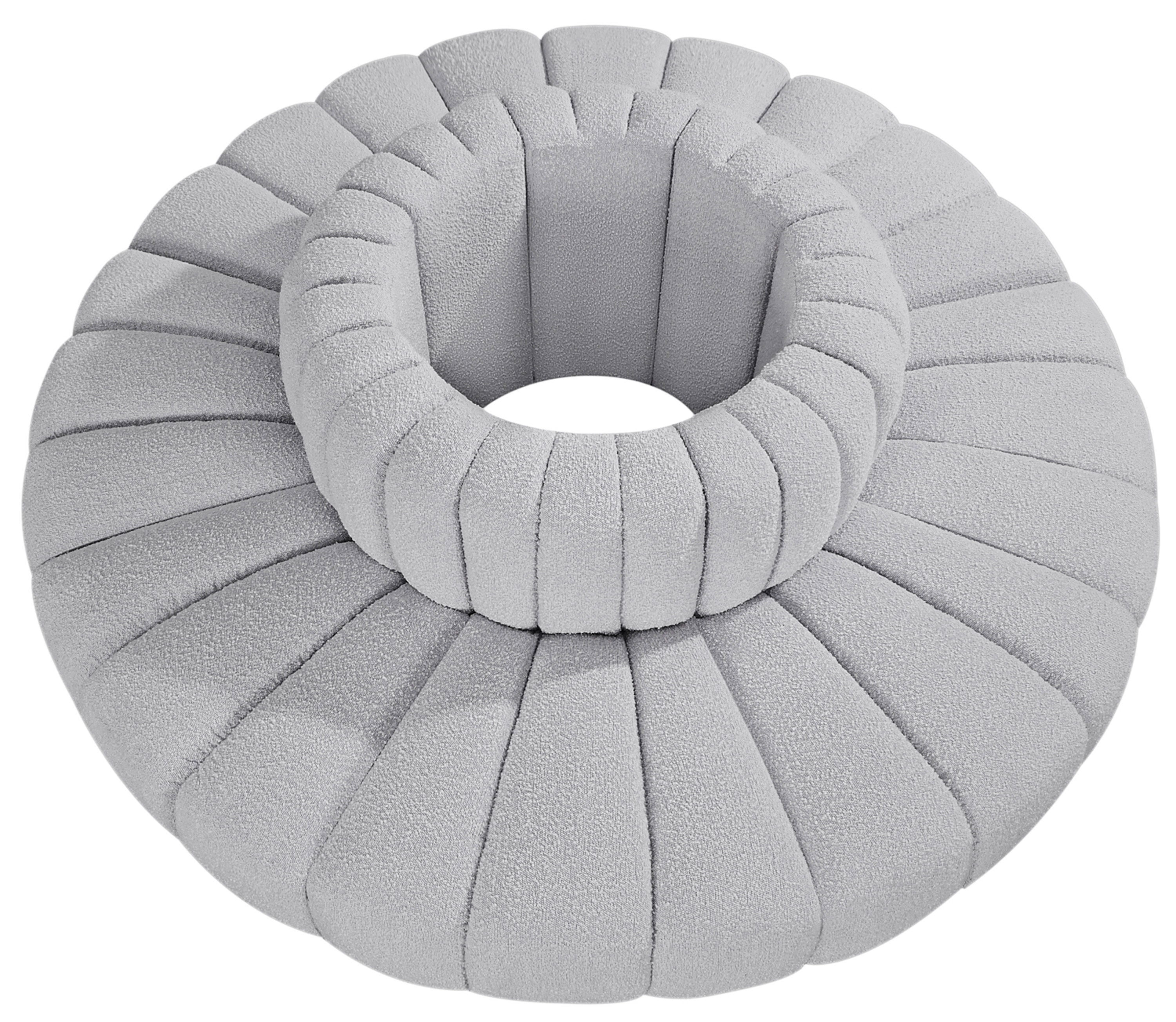 Arc - Boucle Fabric 8 Piece Round Modular Sofa - Gray
